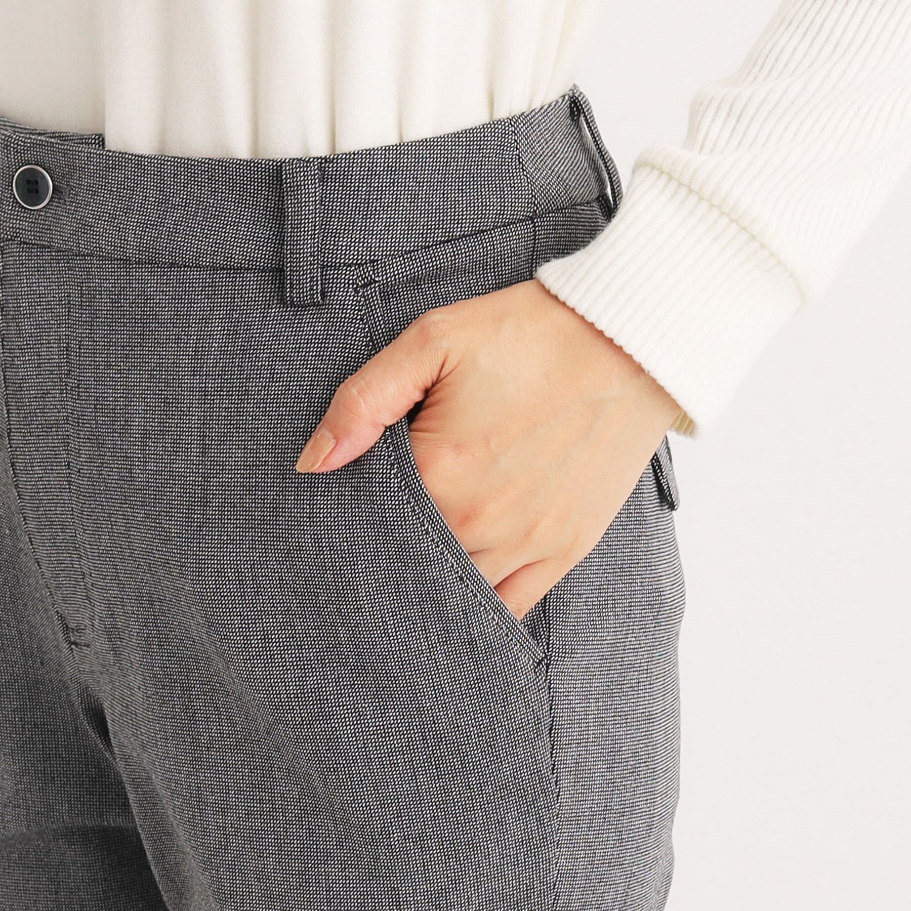 アダバット adabat ストレート ストレッチパンツ (ブラック(019)) ブラック(019)