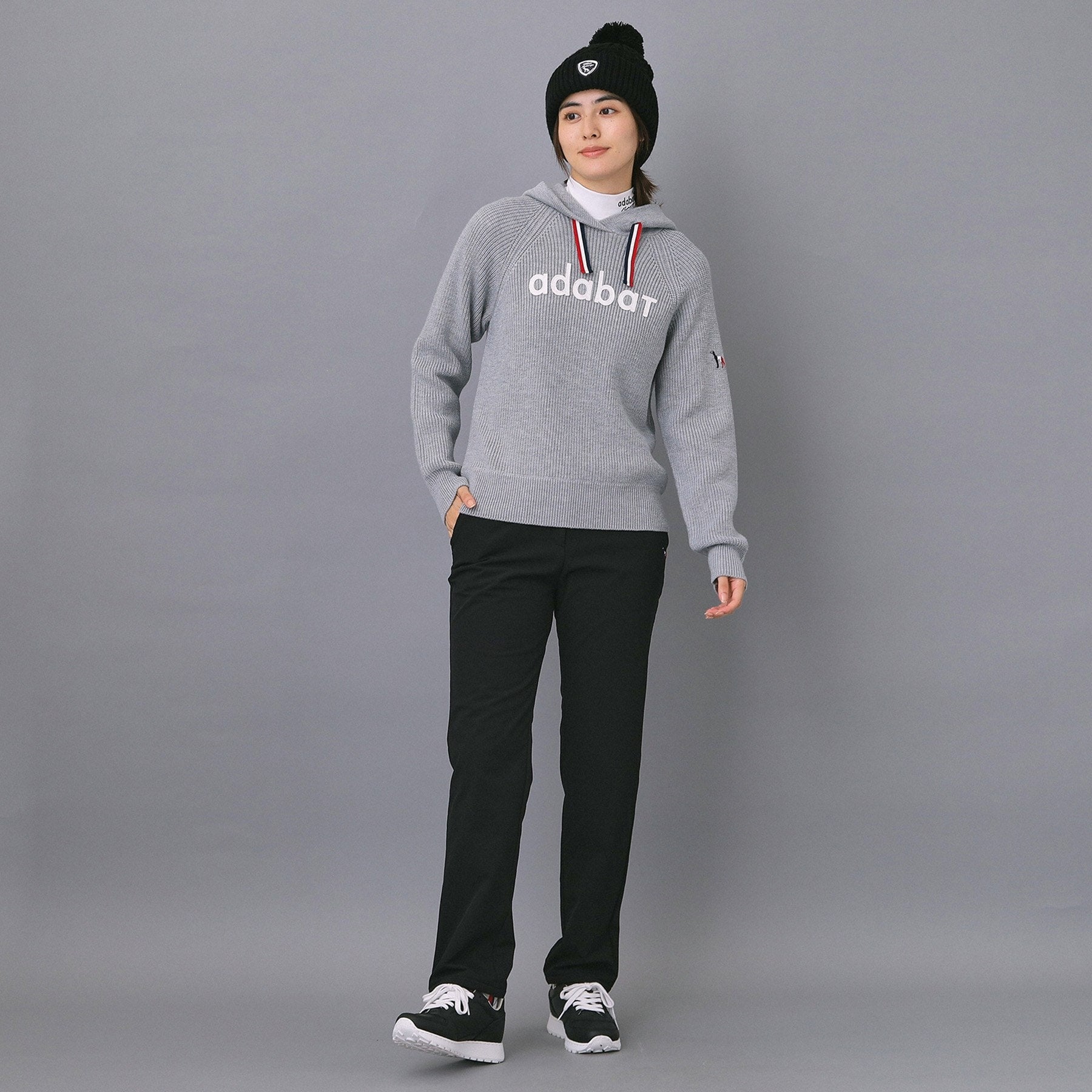 アダバット adabat 【ADABAT NAVY】【撥水】裏起毛ストレッチパンツ (ブラック(019)) ブラック(019)