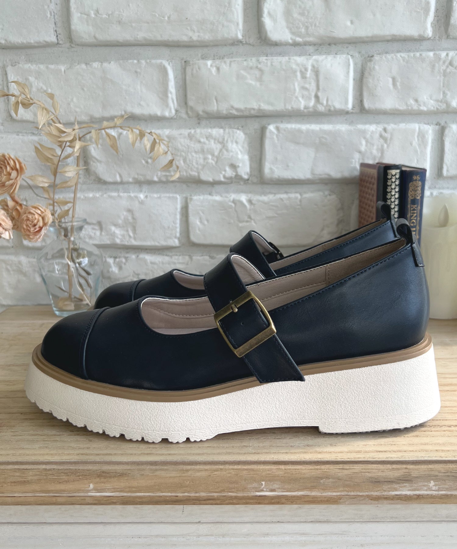 アドット adottona 【3E】プラットフォームメリージェーン【厚底】 (NVY) NVY