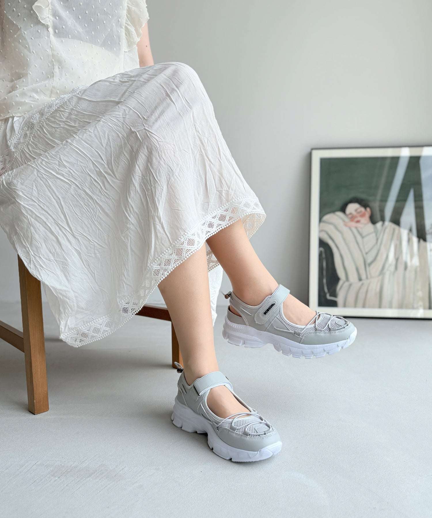 アドット adottona 【軽量】スポーツサンダルスニーカー【簡単着脱】 (GRY) GRY