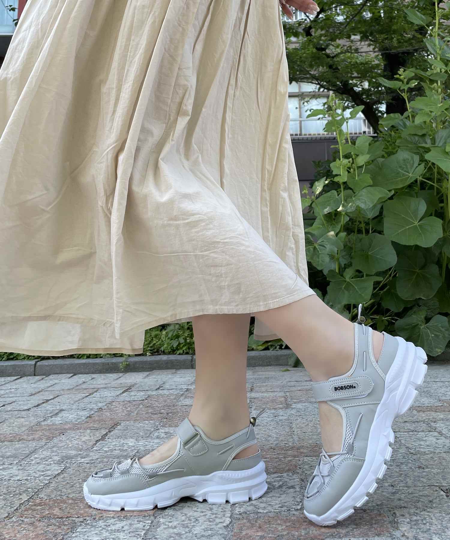 アドット adottona 【軽量】スポーツサンダルスニーカー【簡単着脱】 (GRY) GRY