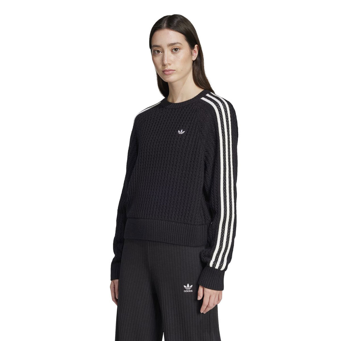 アディダス オリジナルス adidas Originals adidas Originals ADICOLOR KNITTED CREW(アディダスオリジナルス アディカラー ニット クルーネックセーター) (Black) Black