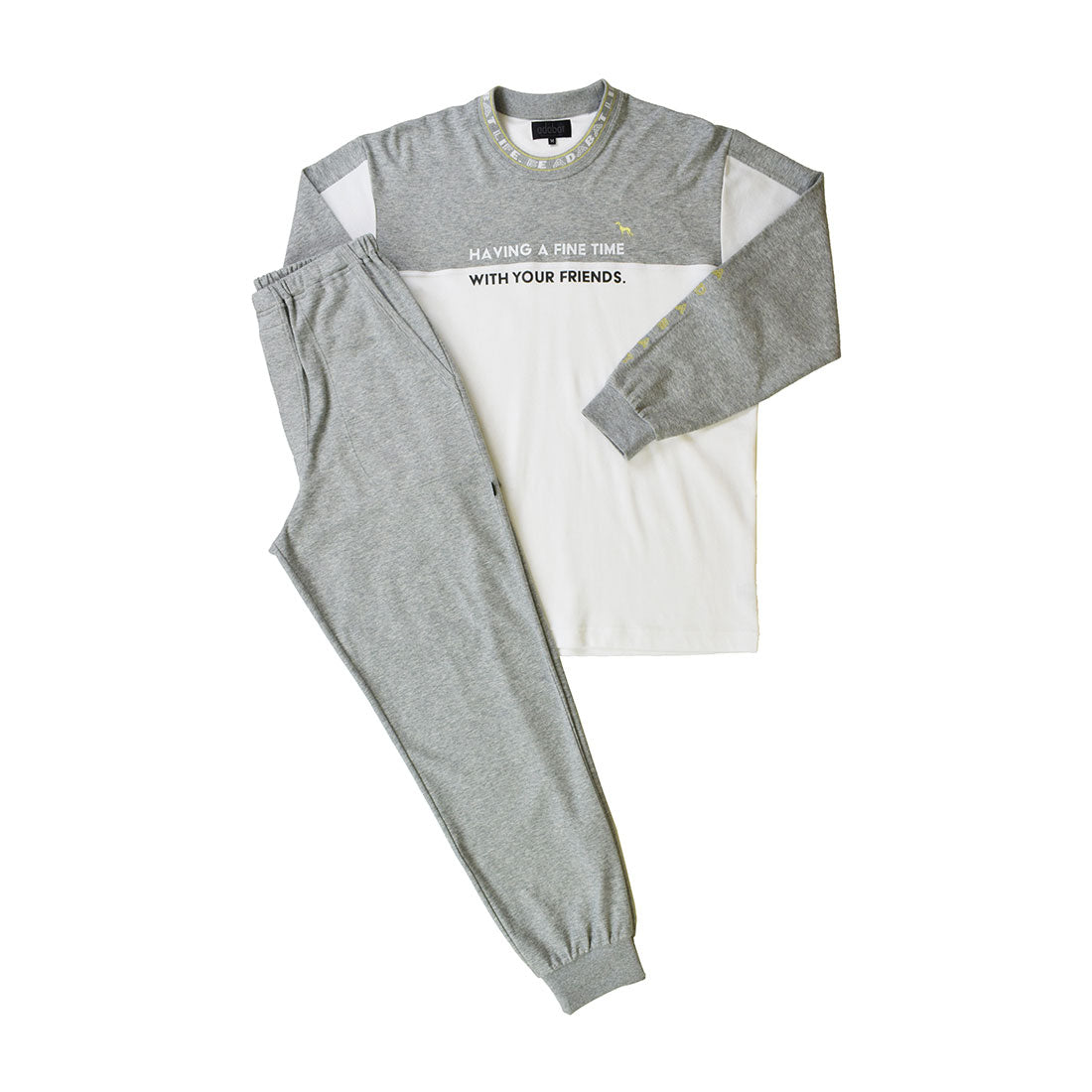 アダバット リラックスウェア アンダーウェア adabat RELAX WEAR / UNDER WEAR 長袖クルーネックニットパジャマ,モクグレー