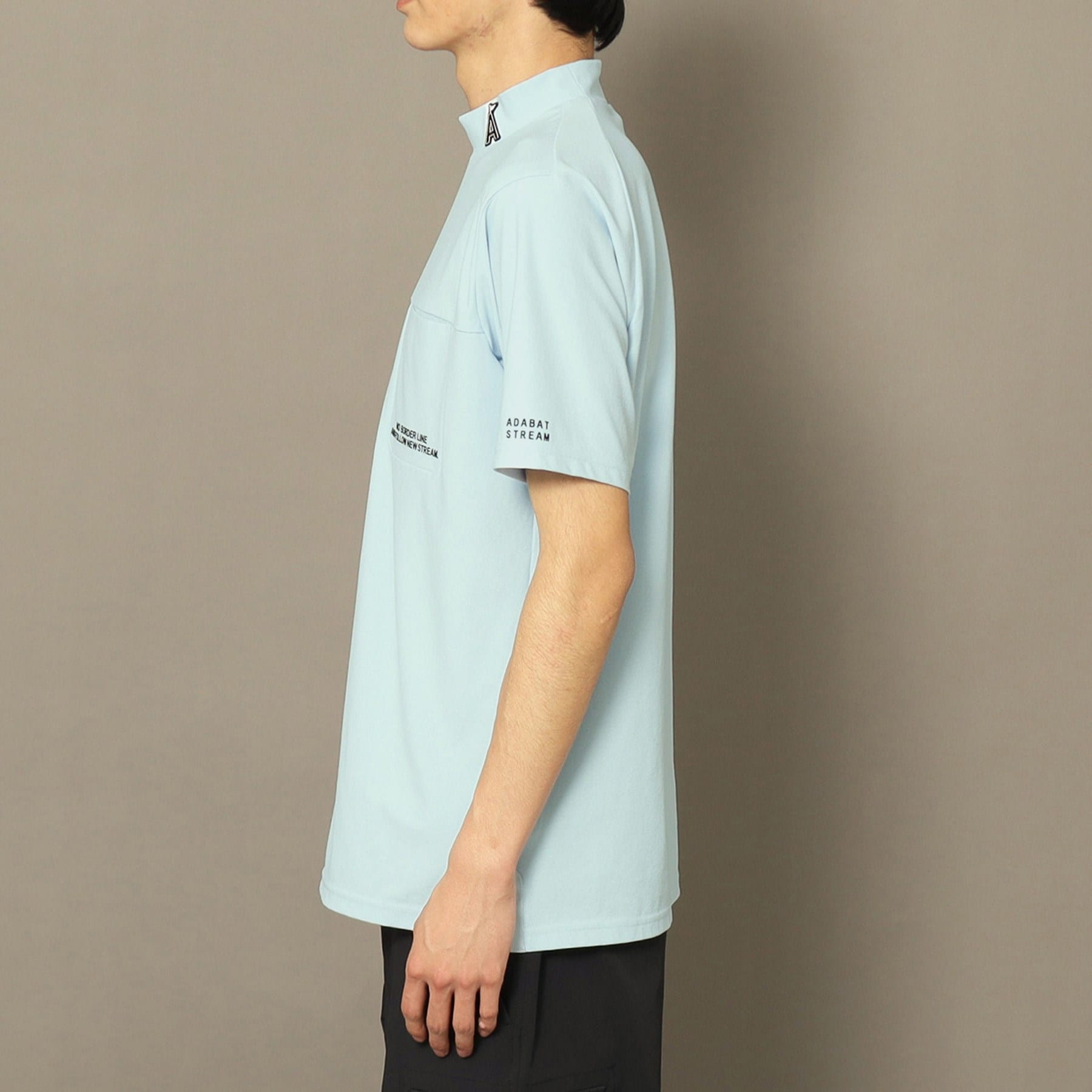 アダバット ストリーム ADABAT STREAM UVカット/吸水速乾 モックネックポケットT (ブラック(019)) ブラック(019)