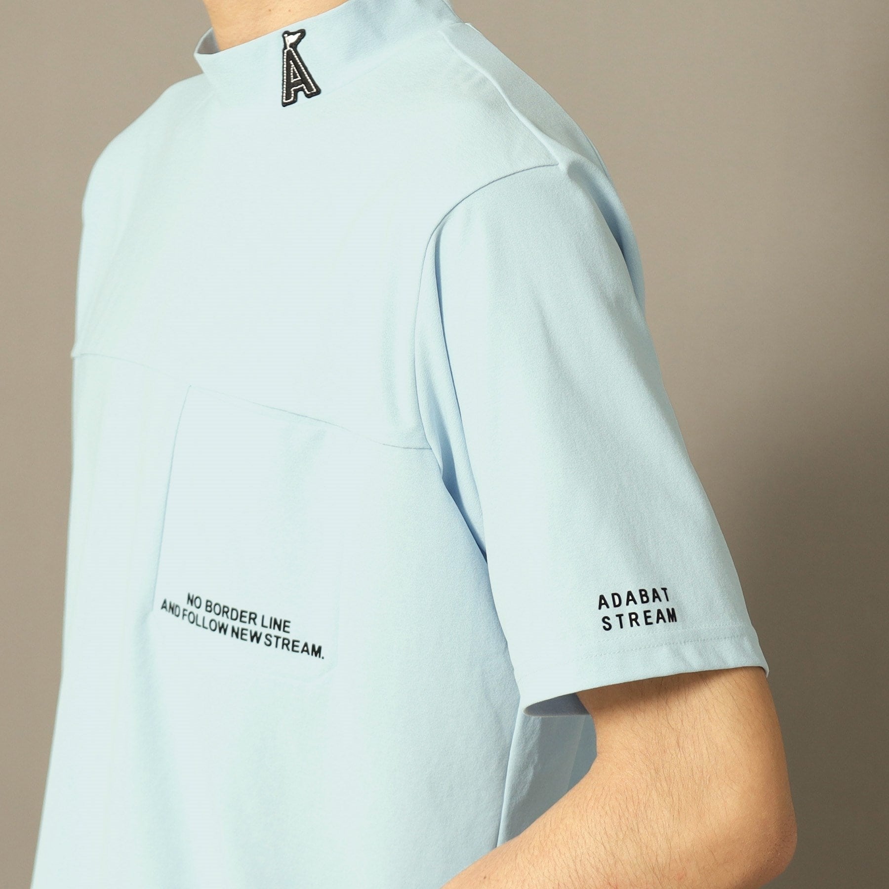 アダバット ストリーム ADABAT STREAM UVカット/吸水速乾 モックネックポケットT (ブラック(019)) ブラック(019)