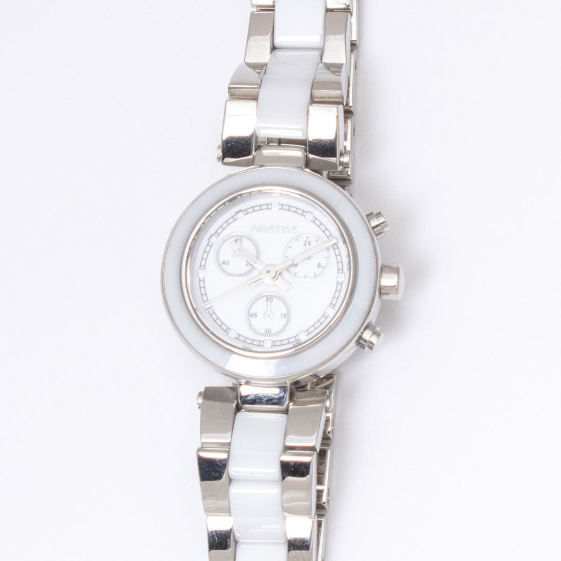 アガタ パリ AGATHA PARIS セラミックボルティージュウオッチ、ラウンドフェース、ブレスレット、ホワイト (White) White