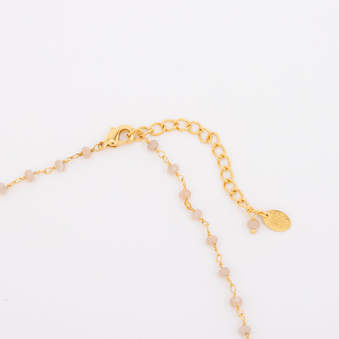 アガタ パリ AGATHA PARIS ストーンチェーンミディアムロングネックレス、ピンクムーンストーン (ピンクムーンストーン) ピンクムーンストーン