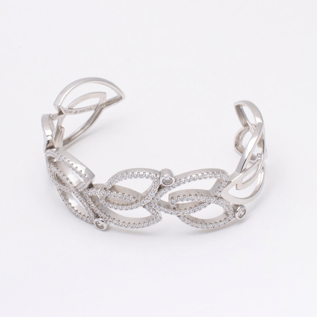 アガタ パリ AGATHA PARIS プレシューズボタニクバングル、パヴェオーバル、クリスタル/シルバー (Crystal/silver) Crystal/silver
