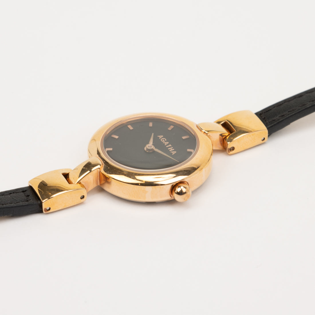 アガタ パリ AGATHA PARIS ブリスウオッチ、2連、レザーベルト、ラウンドフェイス、ブラック (ブラック) ブラック