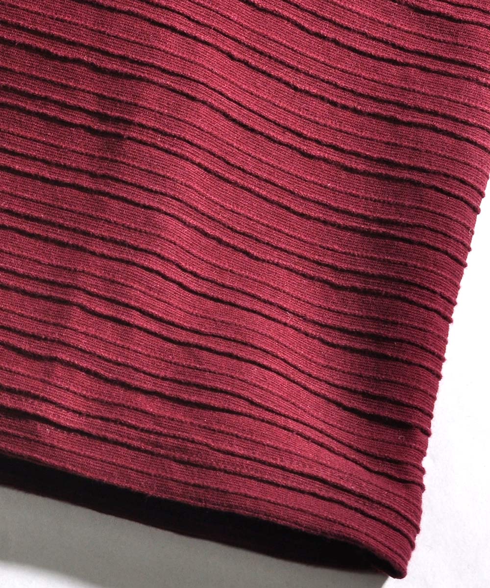 Spade SPADE T-shirt Border Long Sleeve Long T-shirt T-shirt Border Long Sleeve Long T-shirt Tuck Border 3D Embossed Men's V-neck White white black Wai