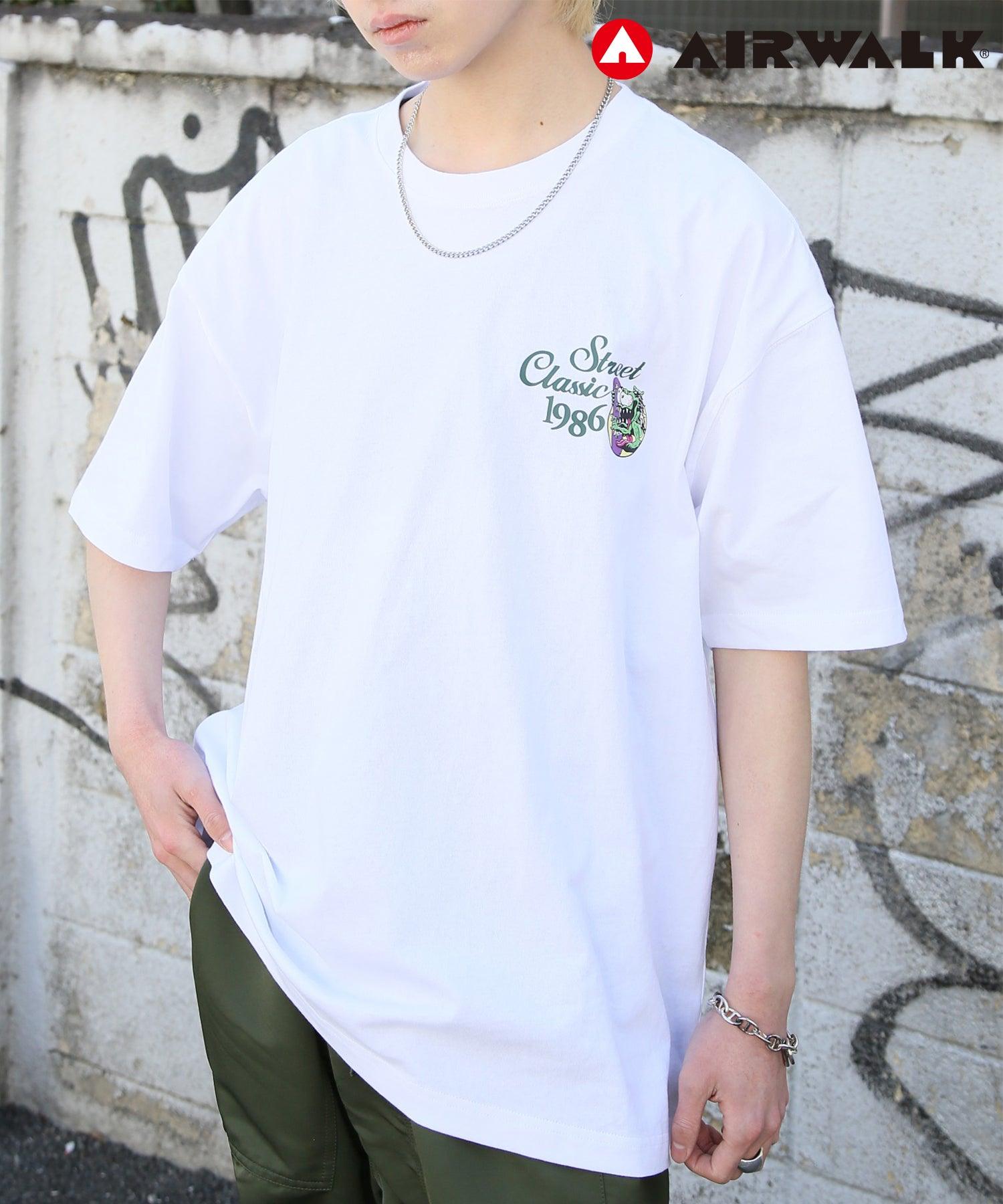 エアウォーク AIRWALK ◎SETUP7別注◎【AIRWALK/エアウォーク】ワンポイント グラフィック 刺繍 Tシャツ 半袖 クルーネック プリントT ユニセックス,ホワイト