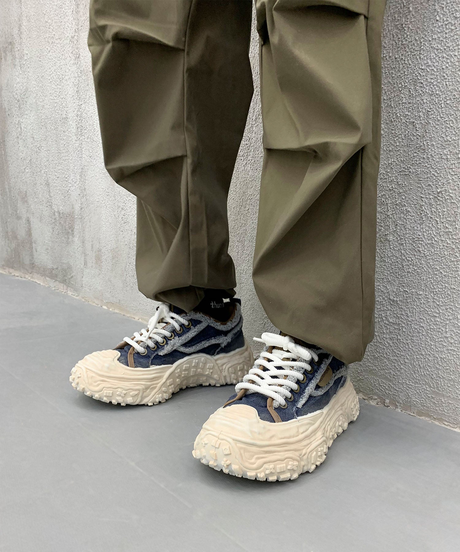 アイモハ aimoha 【shoes365】デニム厚底スニーカー (インディゴ) インディゴ