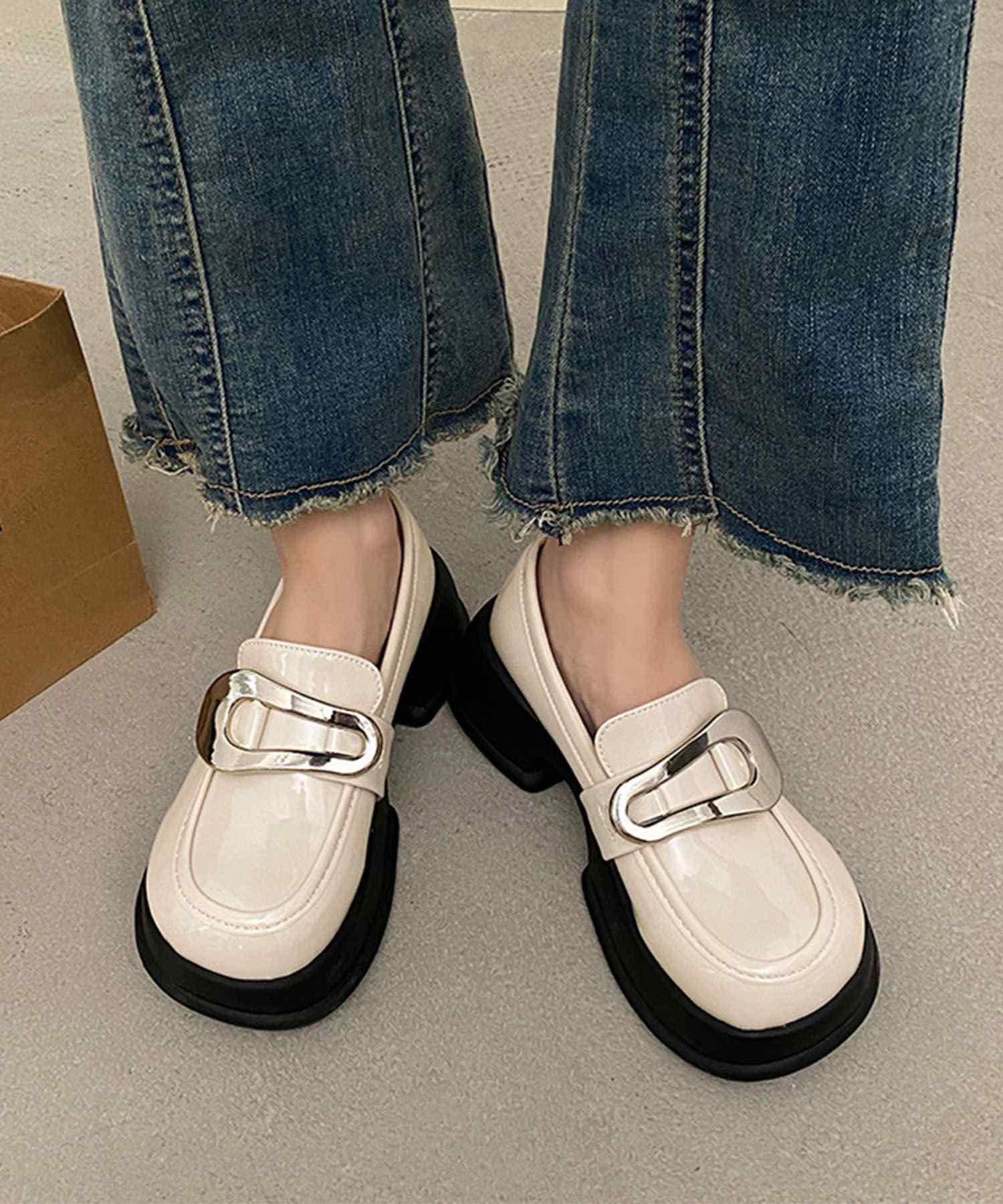 アイモハ aimoha Shoes365/メタリックビット 厚底ローファー (ライトベージュ) ライトベージュ