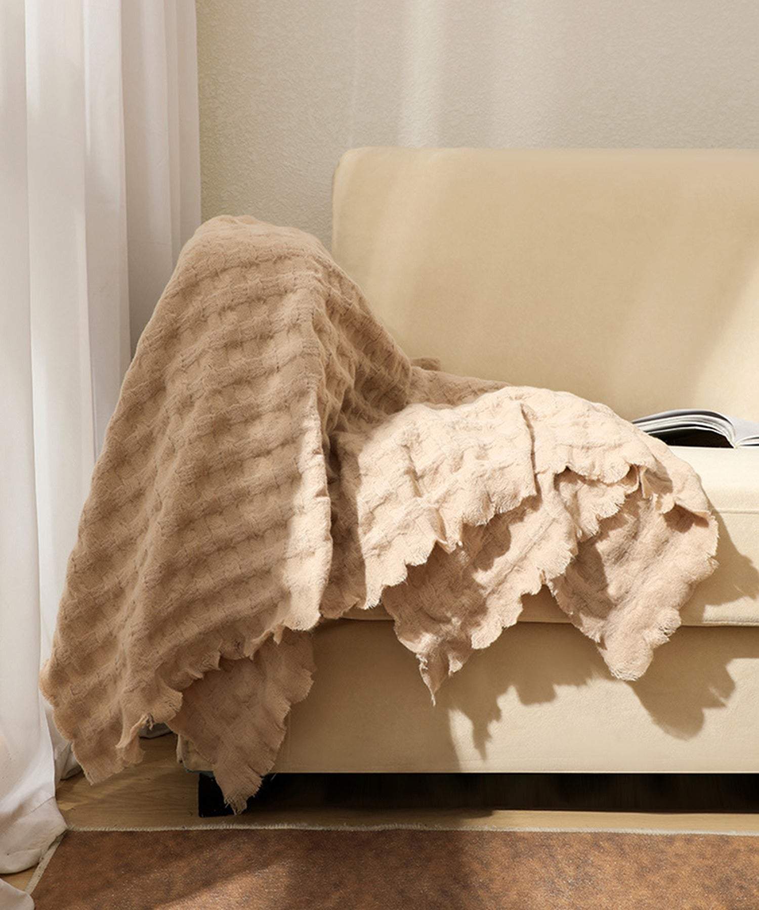 アイモハ aimoha ワッフルソファーブランケット