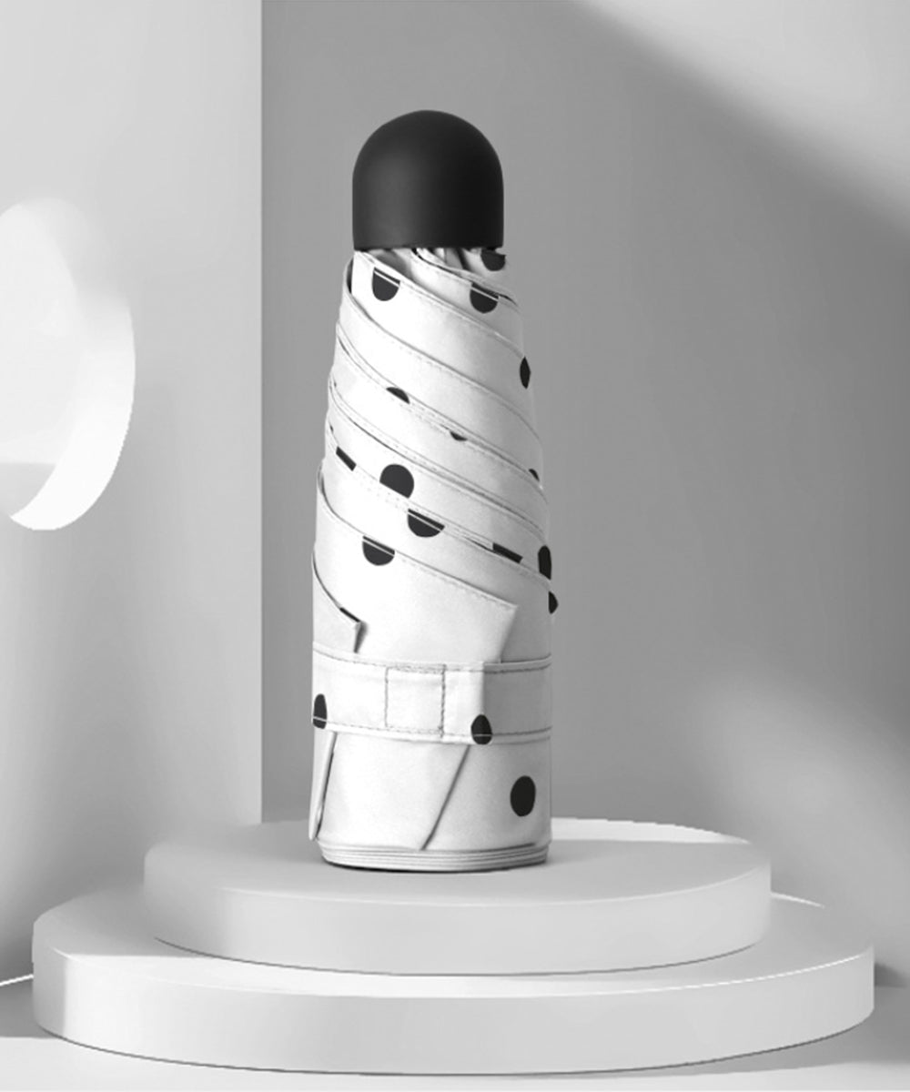 アイモハ aimoha 【大人気!おしゃれなドット柄 UVカット99% 晴雨兼用 18cm 超mini 折りたたみ傘】