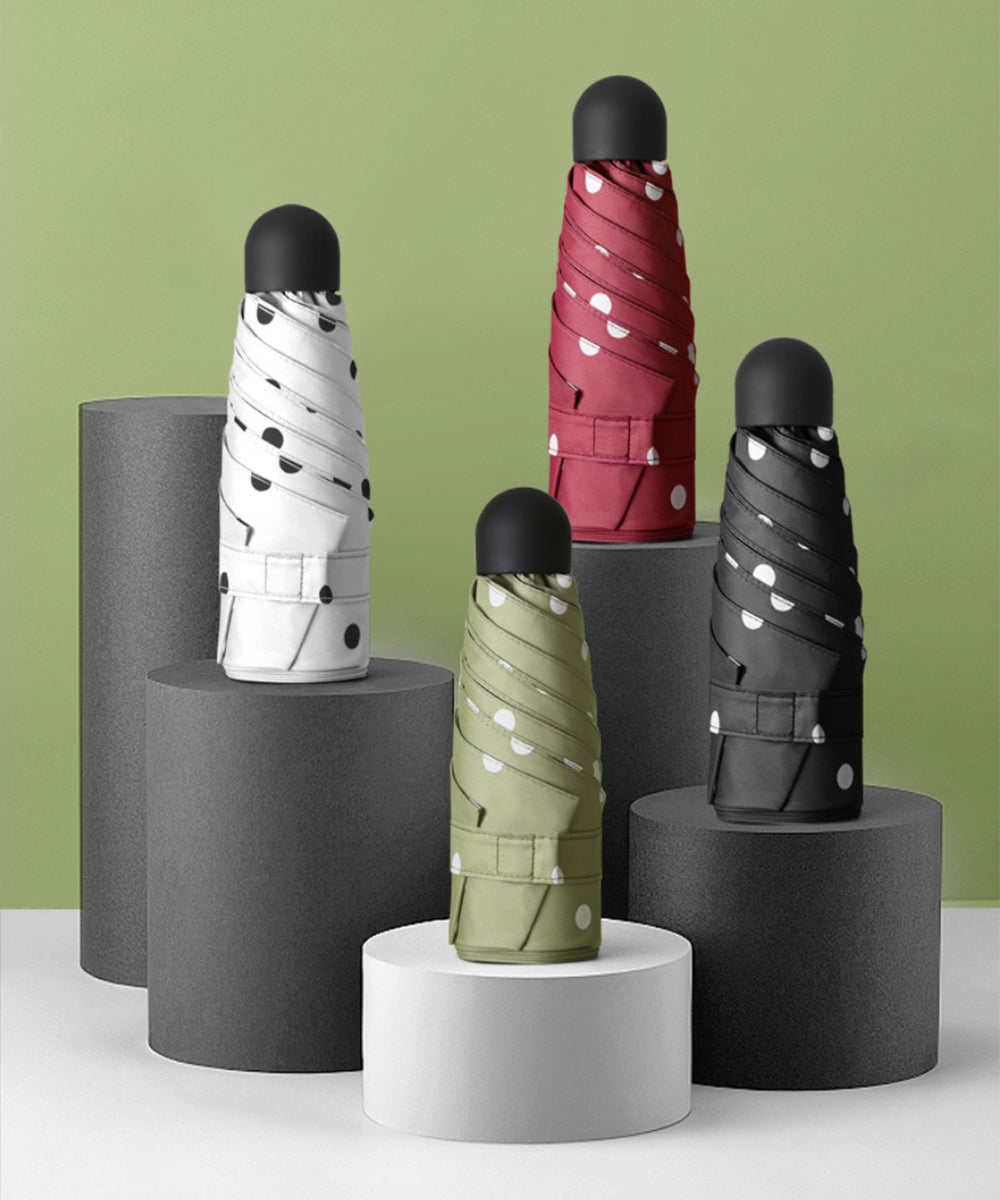 アイモハ aimoha 【大人気!おしゃれなドット柄 UVカット99% 晴雨兼用 18cm 超mini 折りたたみ傘】