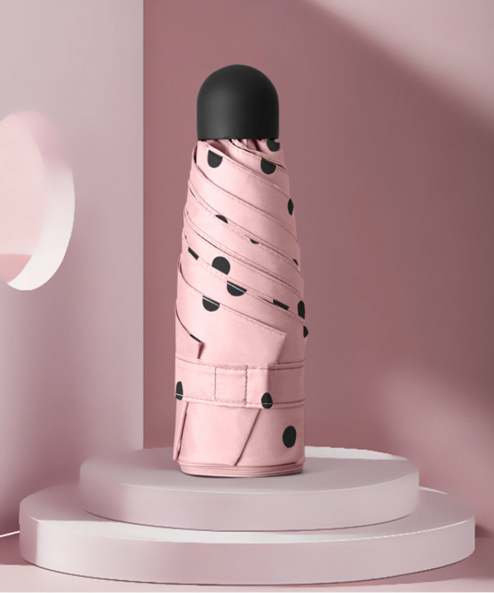 アイモハ aimoha 【大人気!おしゃれなドット柄 UVカット99% 晴雨兼用 18cm 超mini 折りたたみ傘】