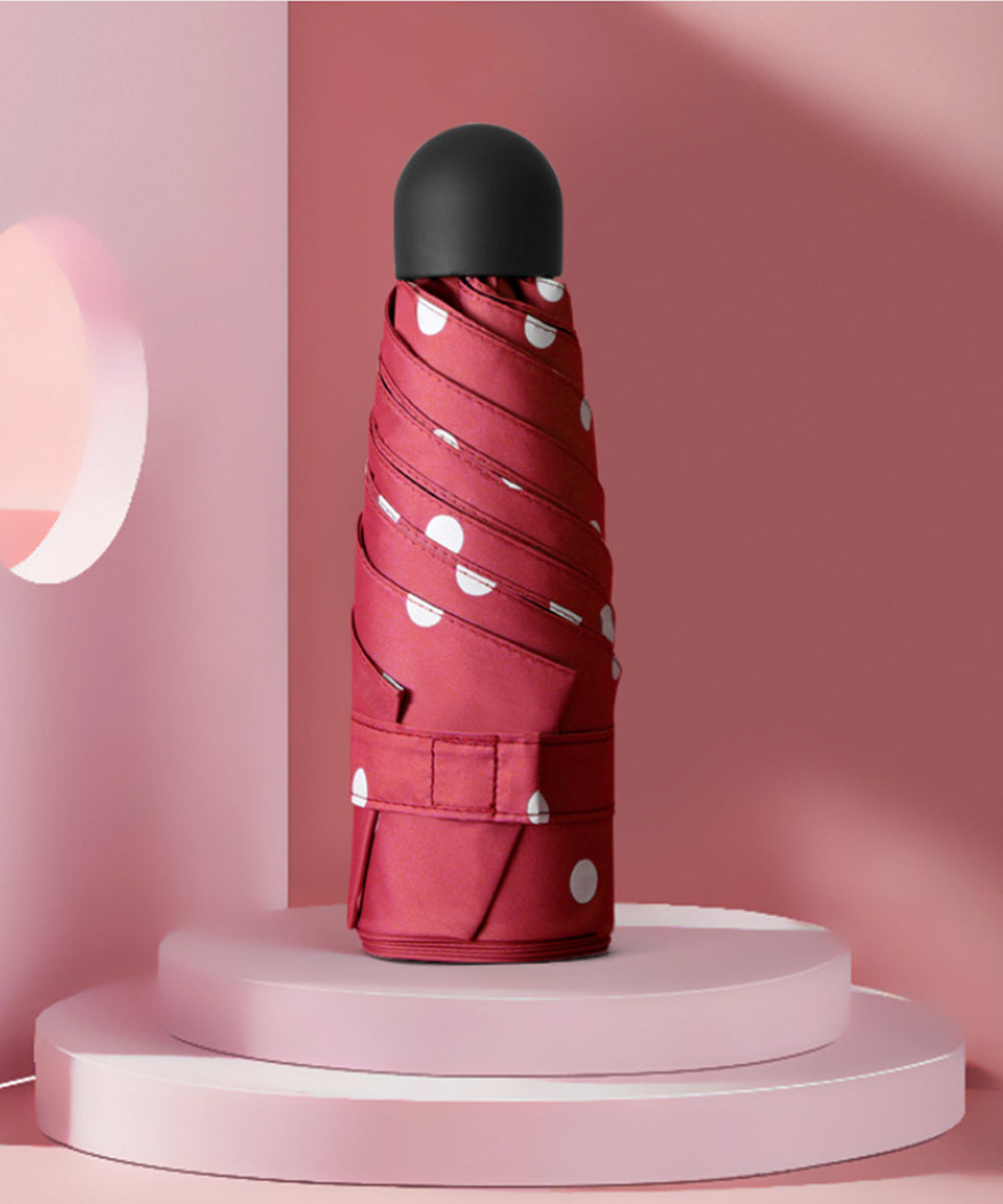 アイモハ aimoha 【大人気!おしゃれなドット柄 UVカット99% 晴雨兼用 18cm 超mini 折りたたみ傘】