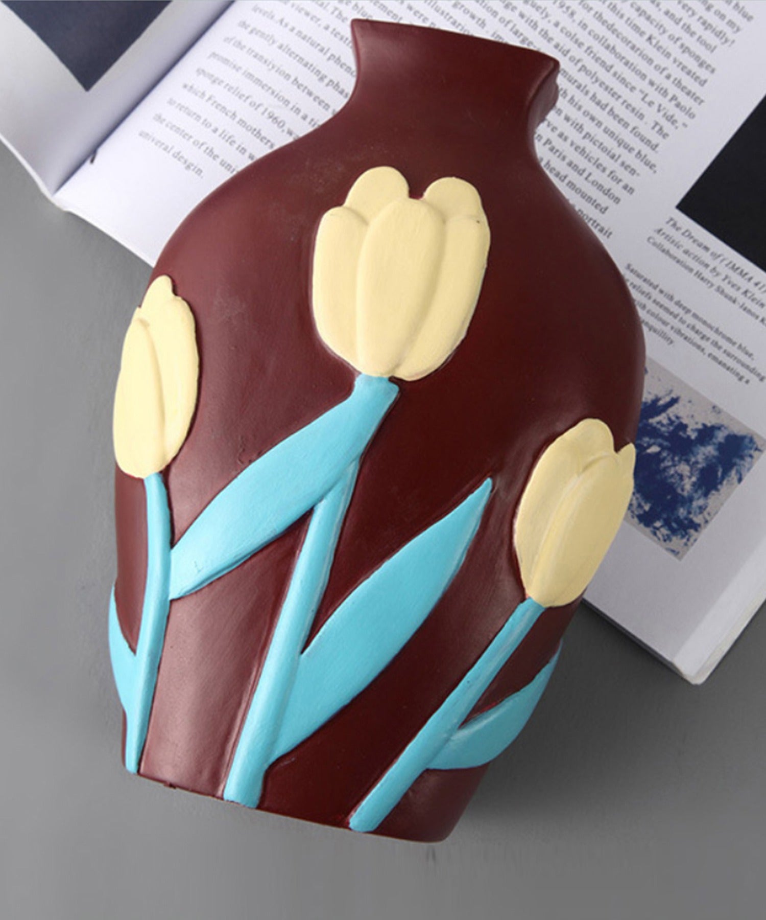 アイモハ aimoha 彩色的花卉陶瓷花瓶