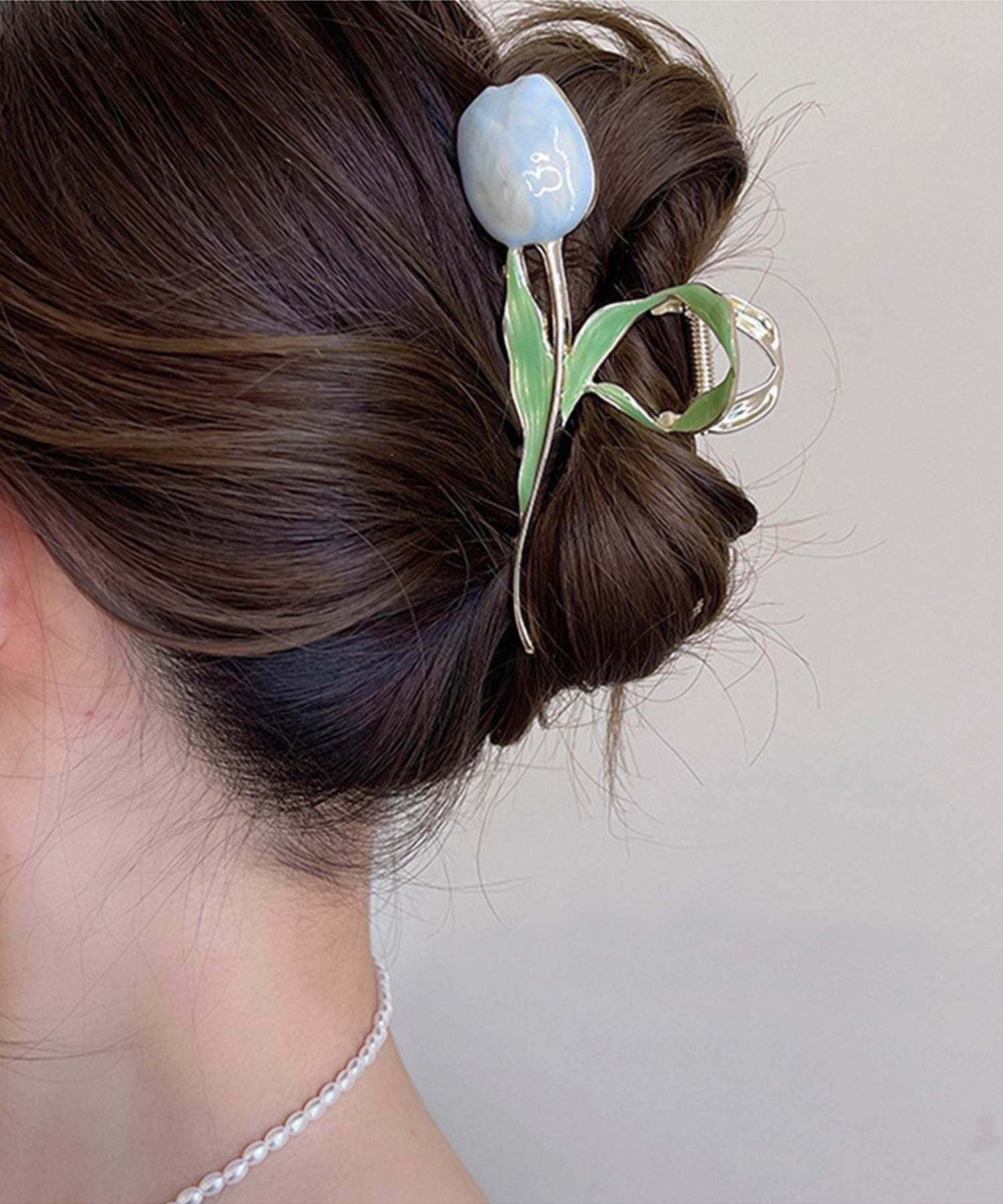 アイモハ aimoha チューリップ形ヘアクリップ (ブルー) ブルー