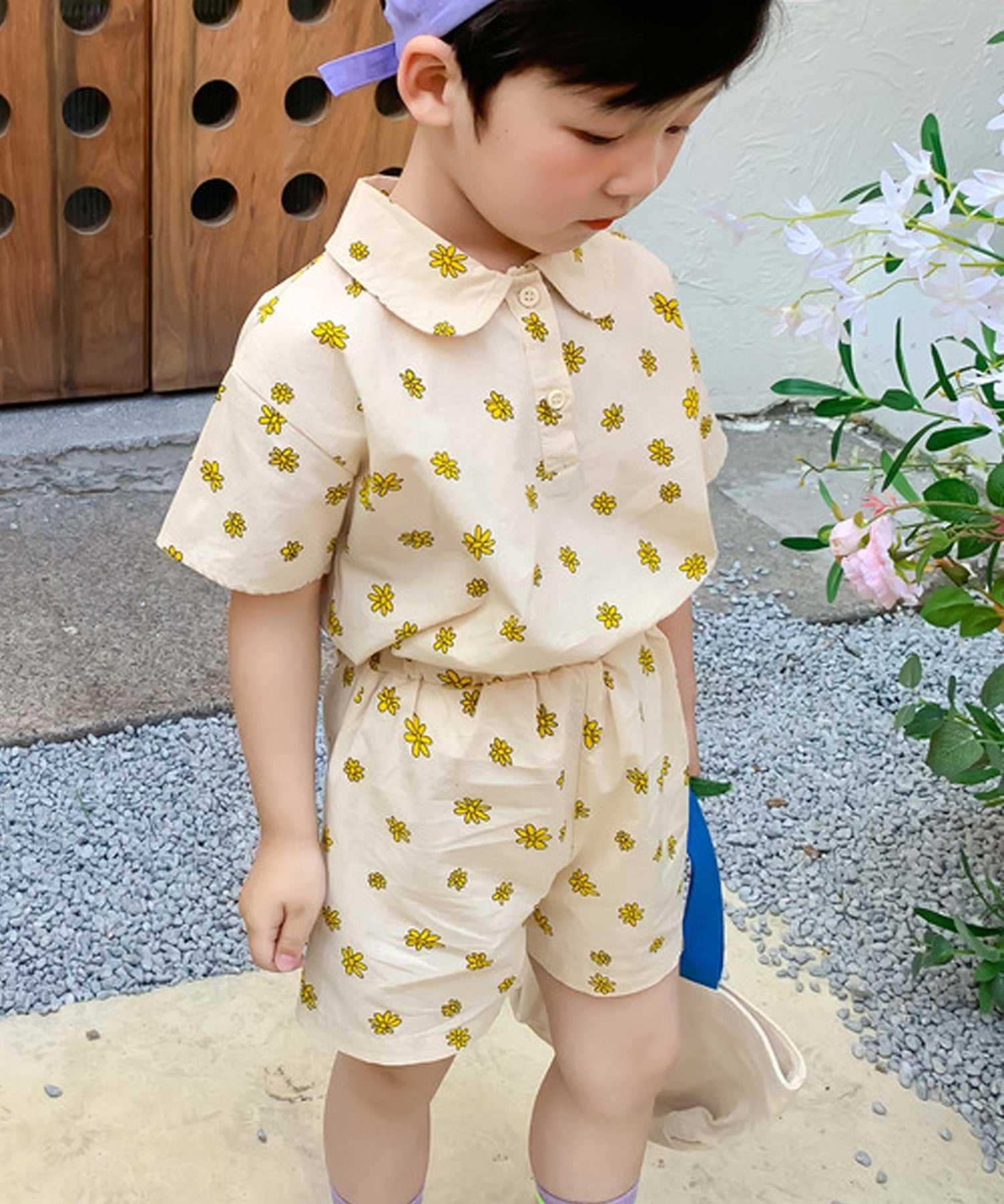 アイモハ aimoha 【aimohaーKIDSー】夏 激かわいい 兄弟姉妹おそろい 小花柄セットアップ