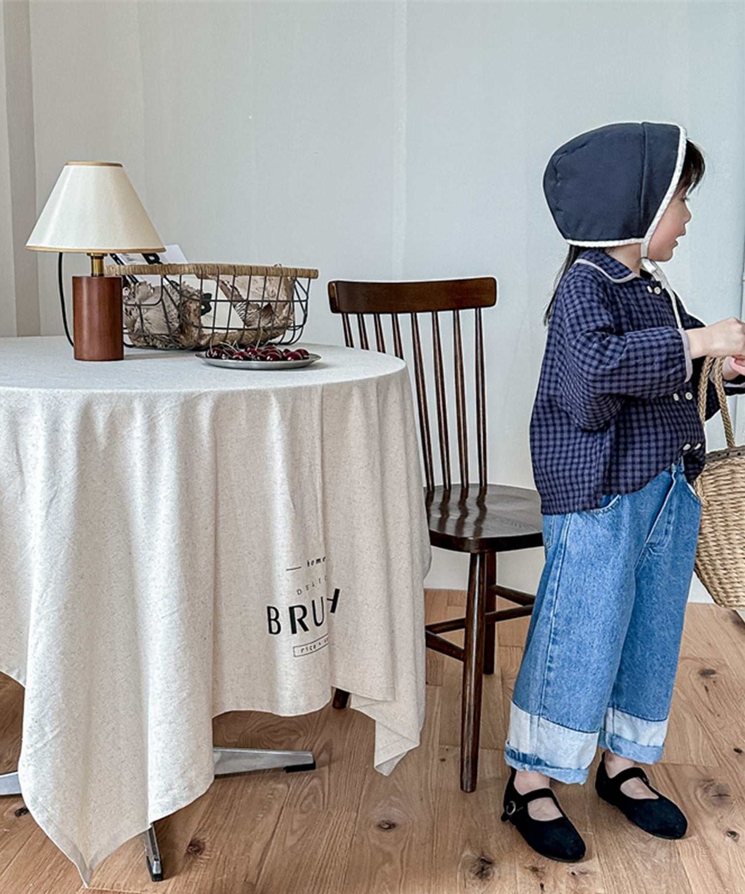 aimoha 【aimoha-KIDS】 Korean children's clothing Gingham check blouse shirt