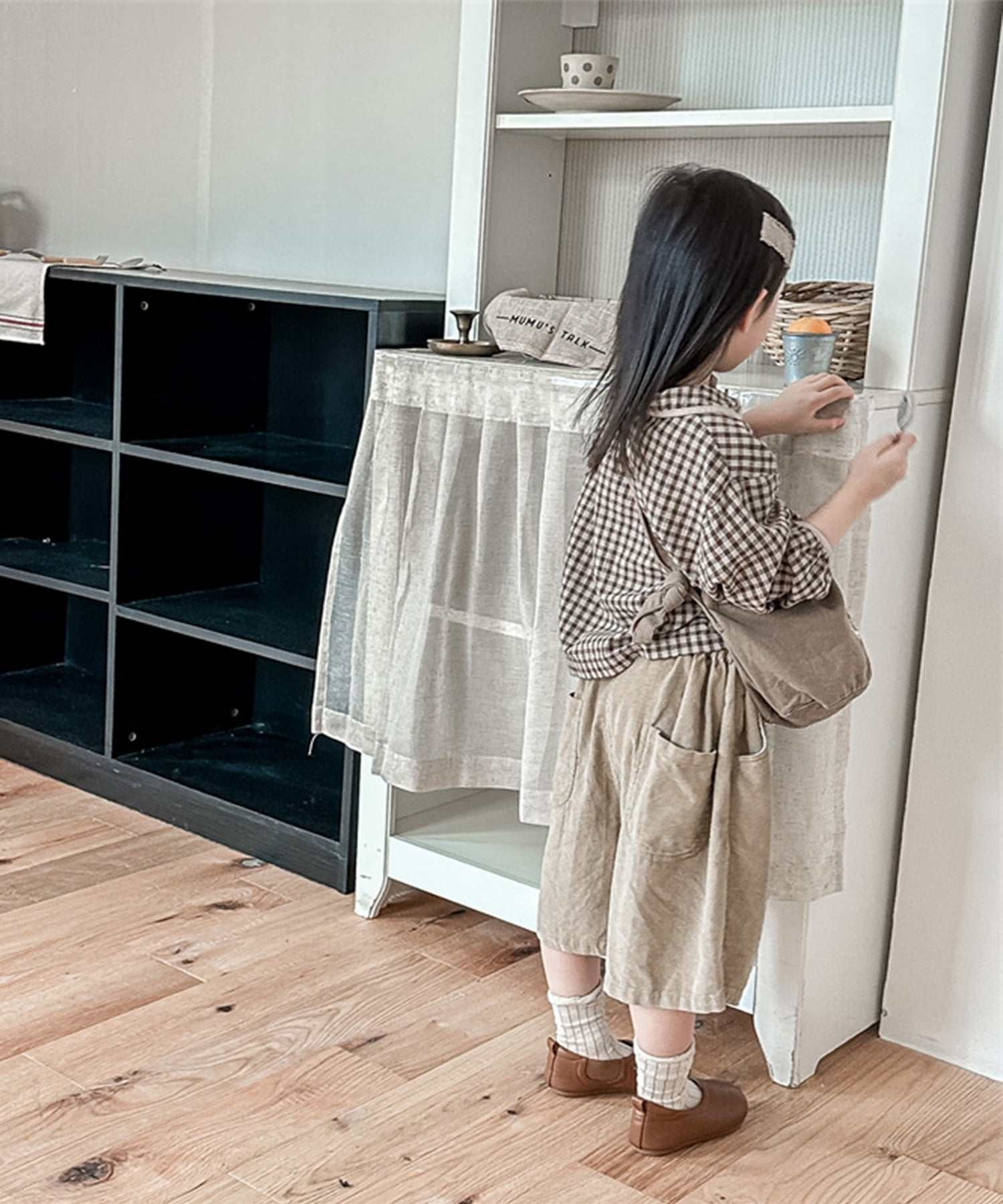 aimoha 【aimoha-KIDS】 Korean children's clothing Gingham check blouse shirt
