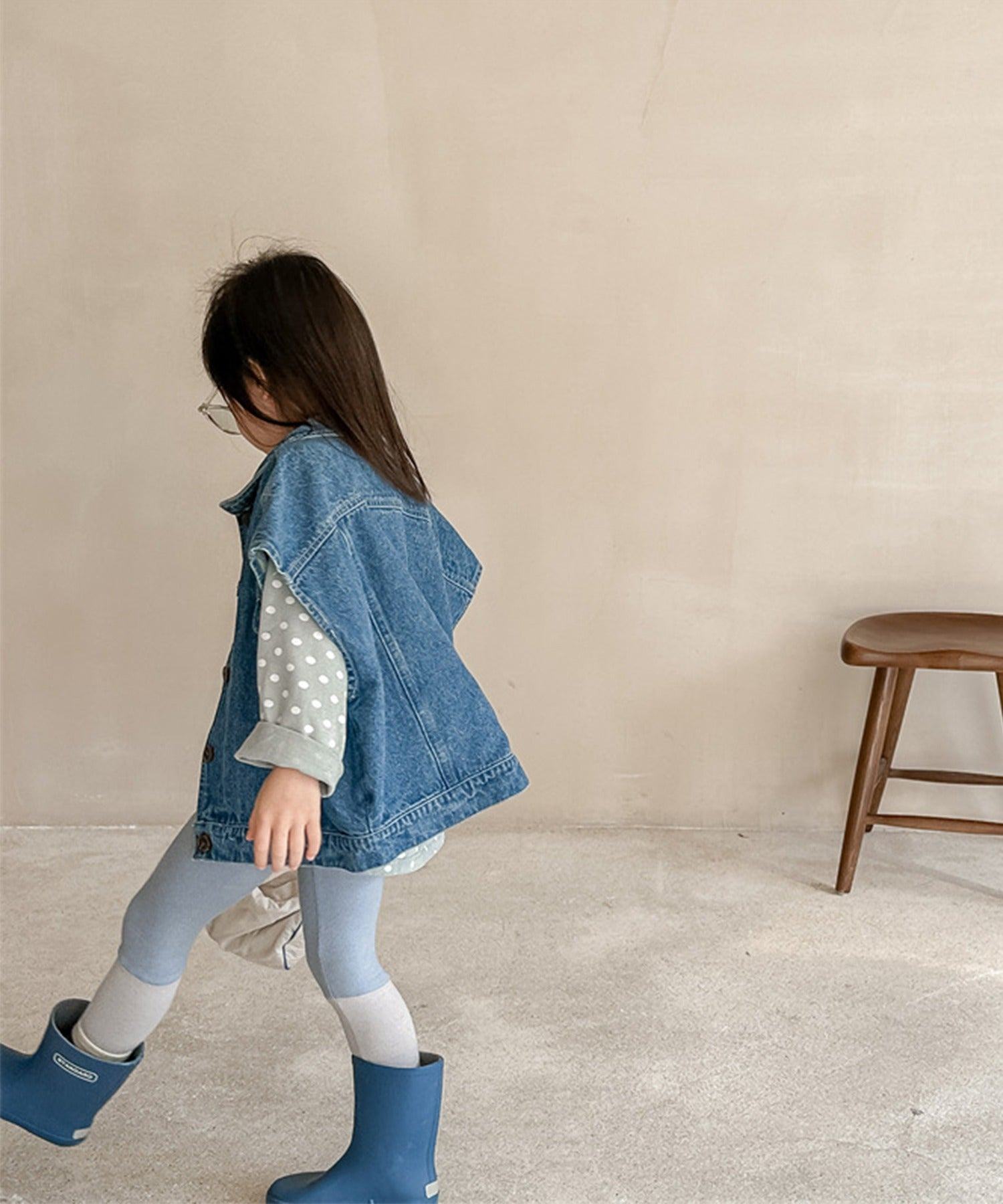 アイモハ aimoha 【aimohaーKIDSー】韓国子供服 万能ノースリーブデニムジャケット ベスト