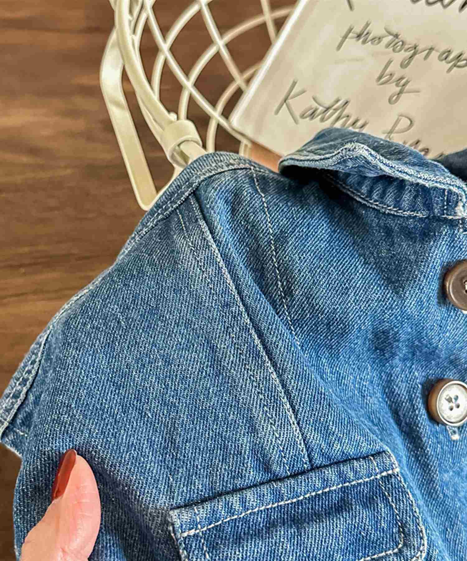 アイモハ aimoha 【aimohaーKIDSー】韓国子供服 万能ノースリーブデニムジャケット ベスト