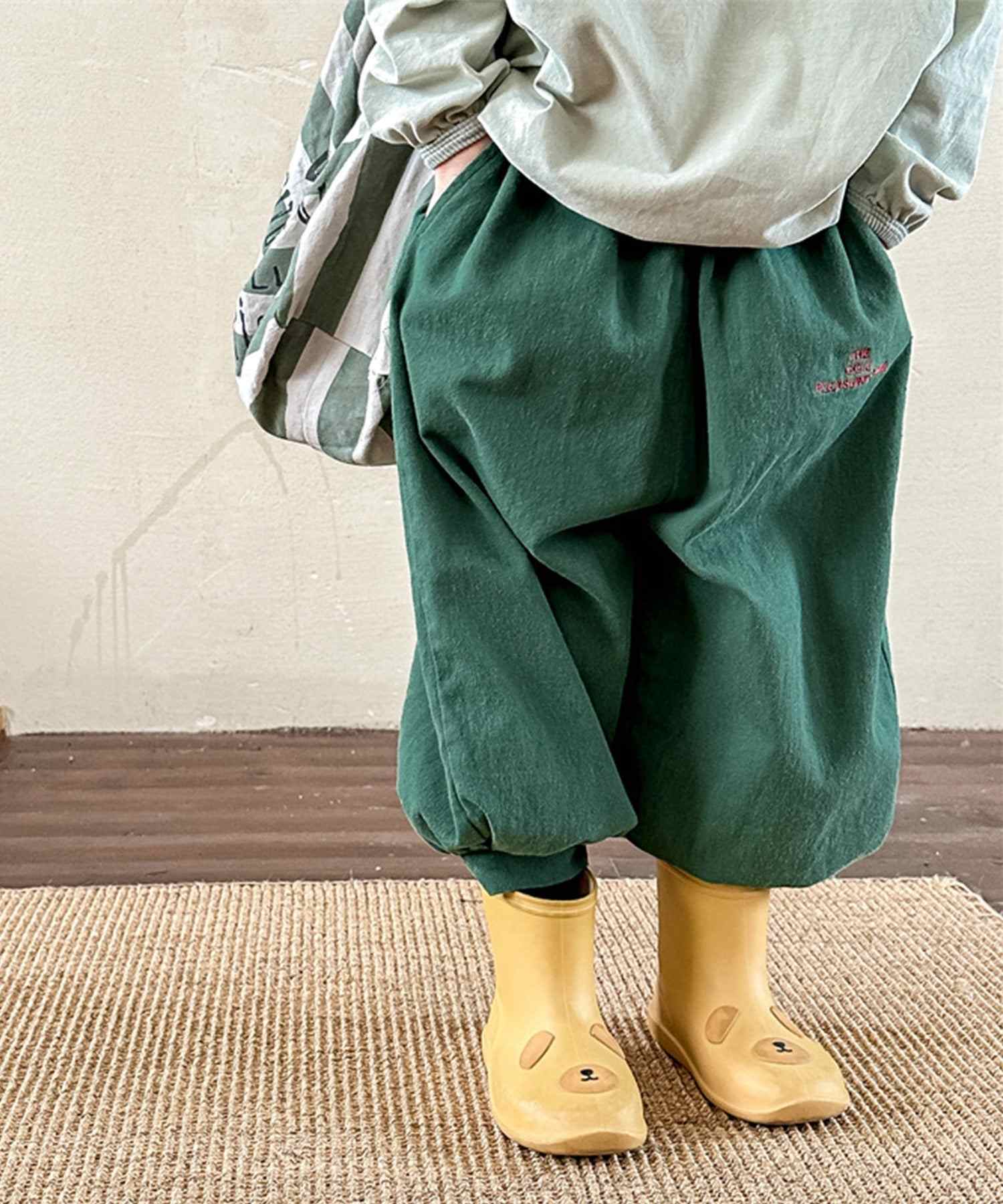 aimoha 【aimoha-KIDS】 Korean children's clothing balloon pants with one-point embroidery