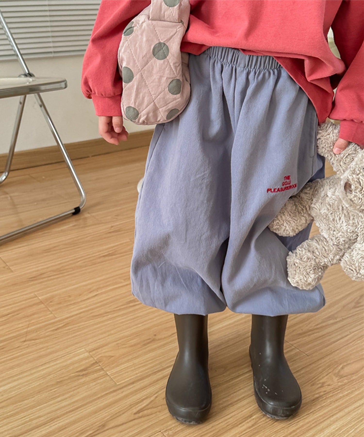 aimoha 【aimoha-KIDS】 Korean children's clothing balloon pants with one-point embroidery