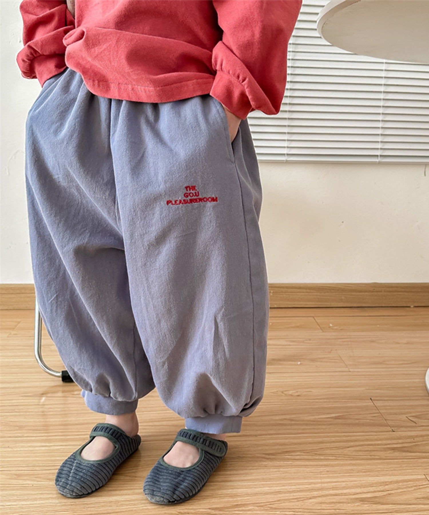 aimoha 【aimoha-KIDS】 Korean children's clothing balloon pants with one-point embroidery