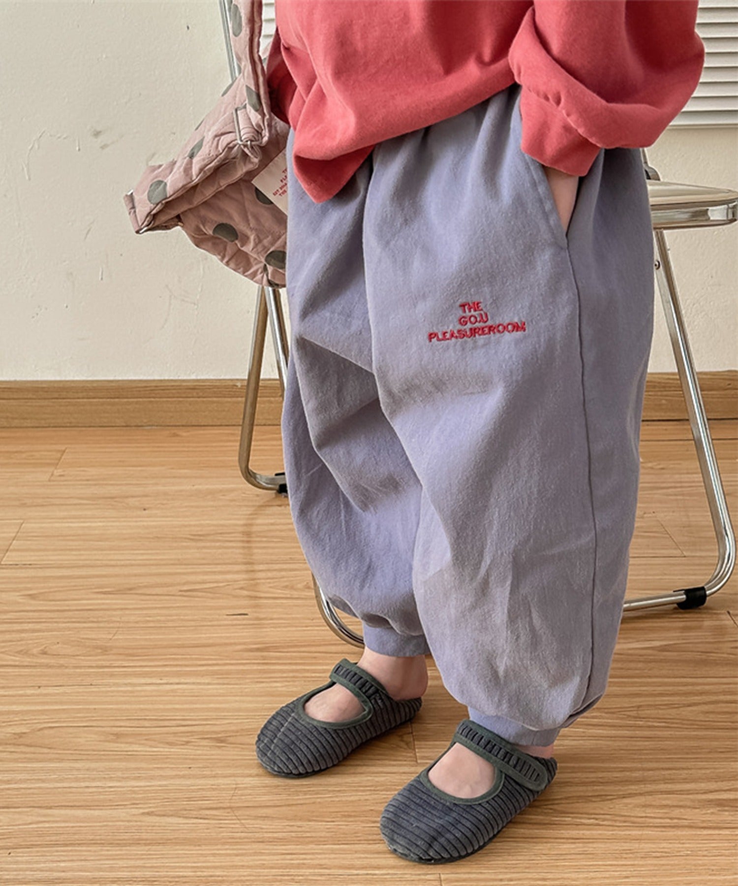 aimoha 【aimoha-KIDS】 Korean children's clothing balloon pants with one-point embroidery