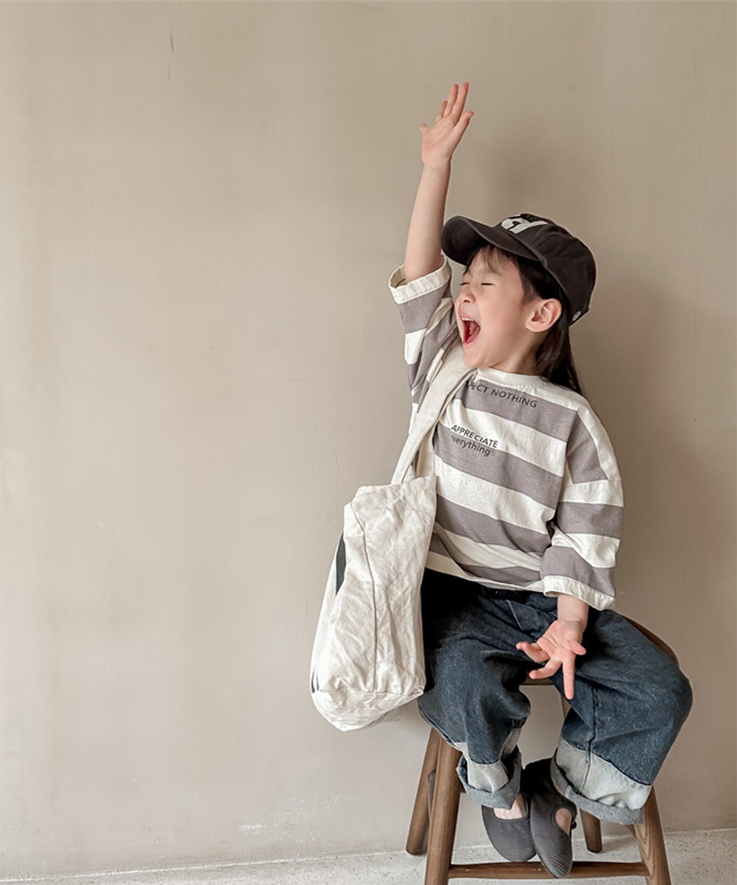 aimoha 【aimoha-KIDS】 Korean children's clothing vintage-style color-blocked denim pants