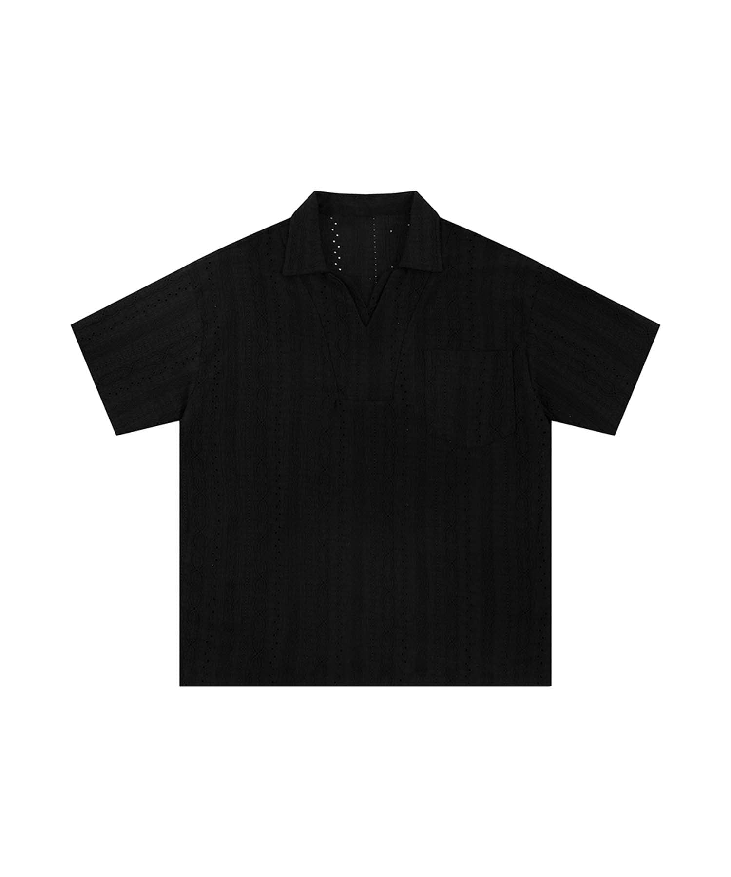 アイモハ aimoha 【aimoha neo】Essential Tone Relaxed Shirt (ブラック) ブラック