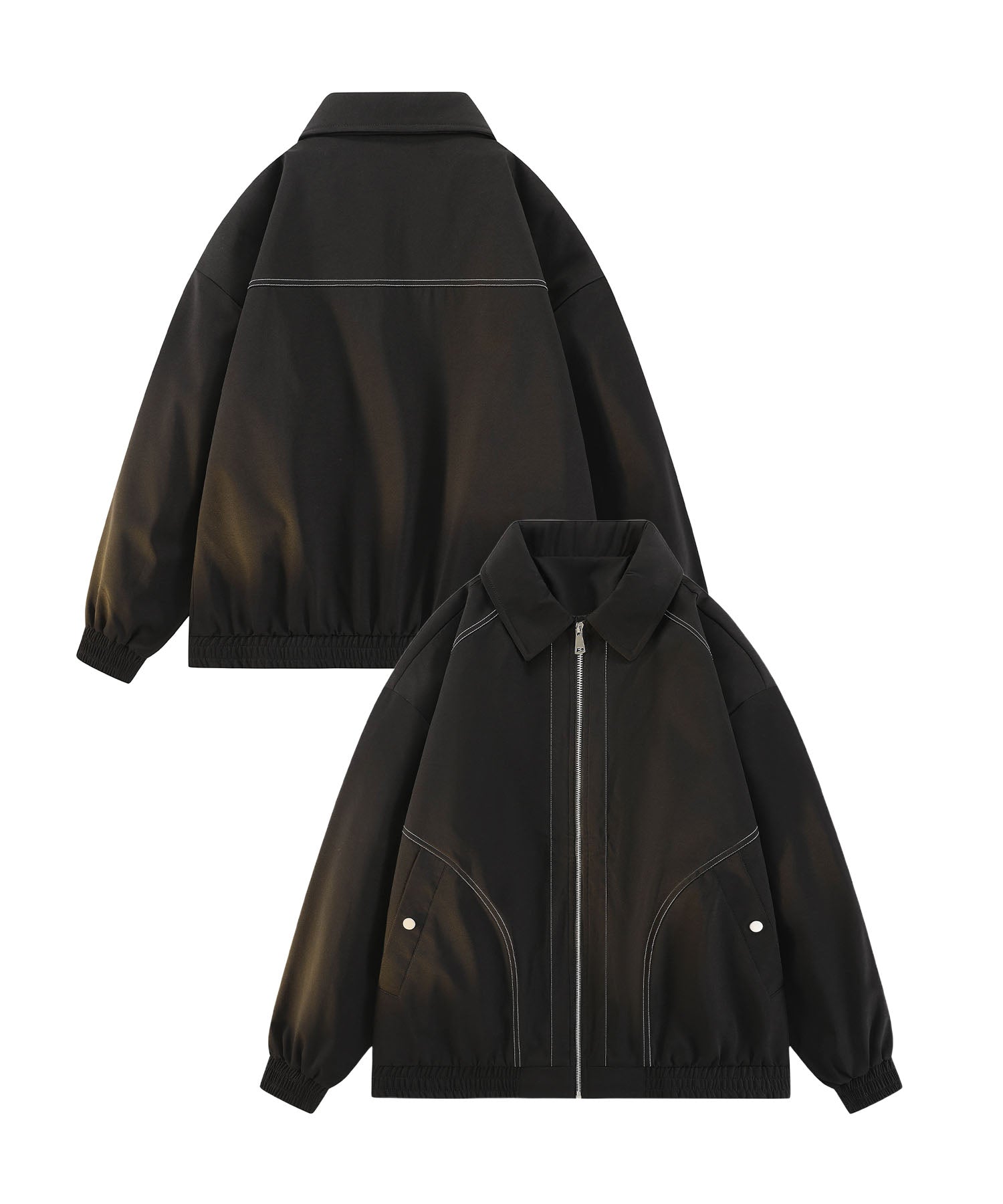 アイモハ aimoha aimoha MEN/シンプルジップアップジャケット/Simple zip-up jacket (ブラック) ブラック