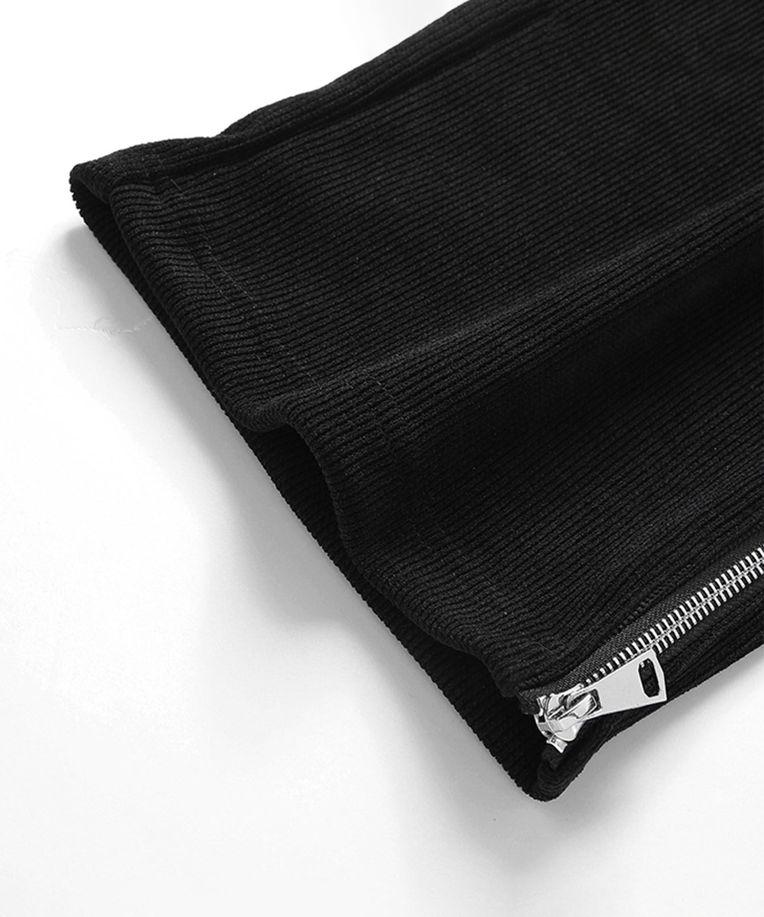 アイモハ aimoha aimoha MEN/裾ファスナー付き コーデュロイライクパンツ/Corduroy-style pants with zippered cuffs (ブラック) ブラック