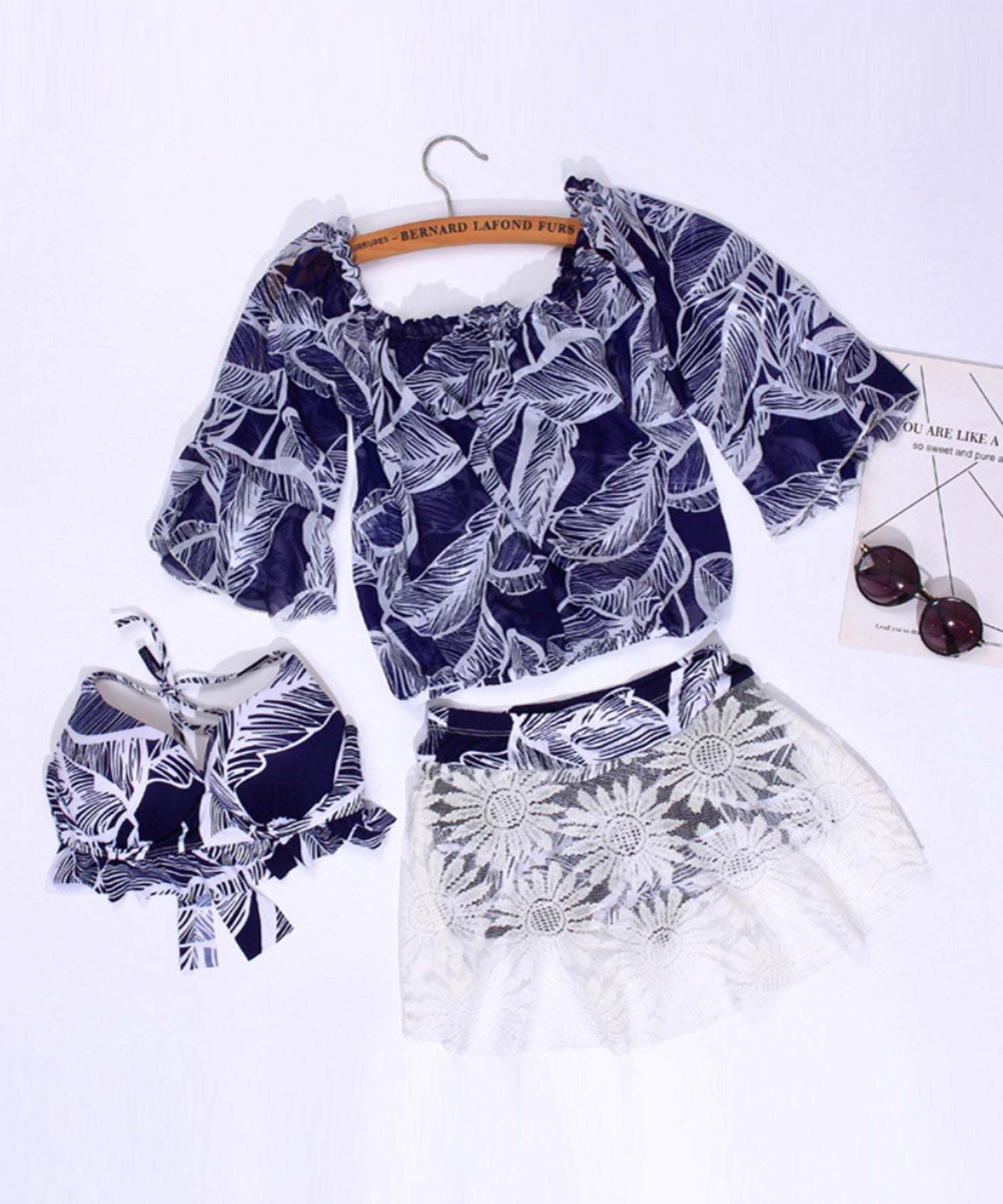 aimoha Cute 3-Piece Swimsuit Set Korean Fashion Swimwear Summer Clothes Autumn Clothes 【Non-Returnable Item】