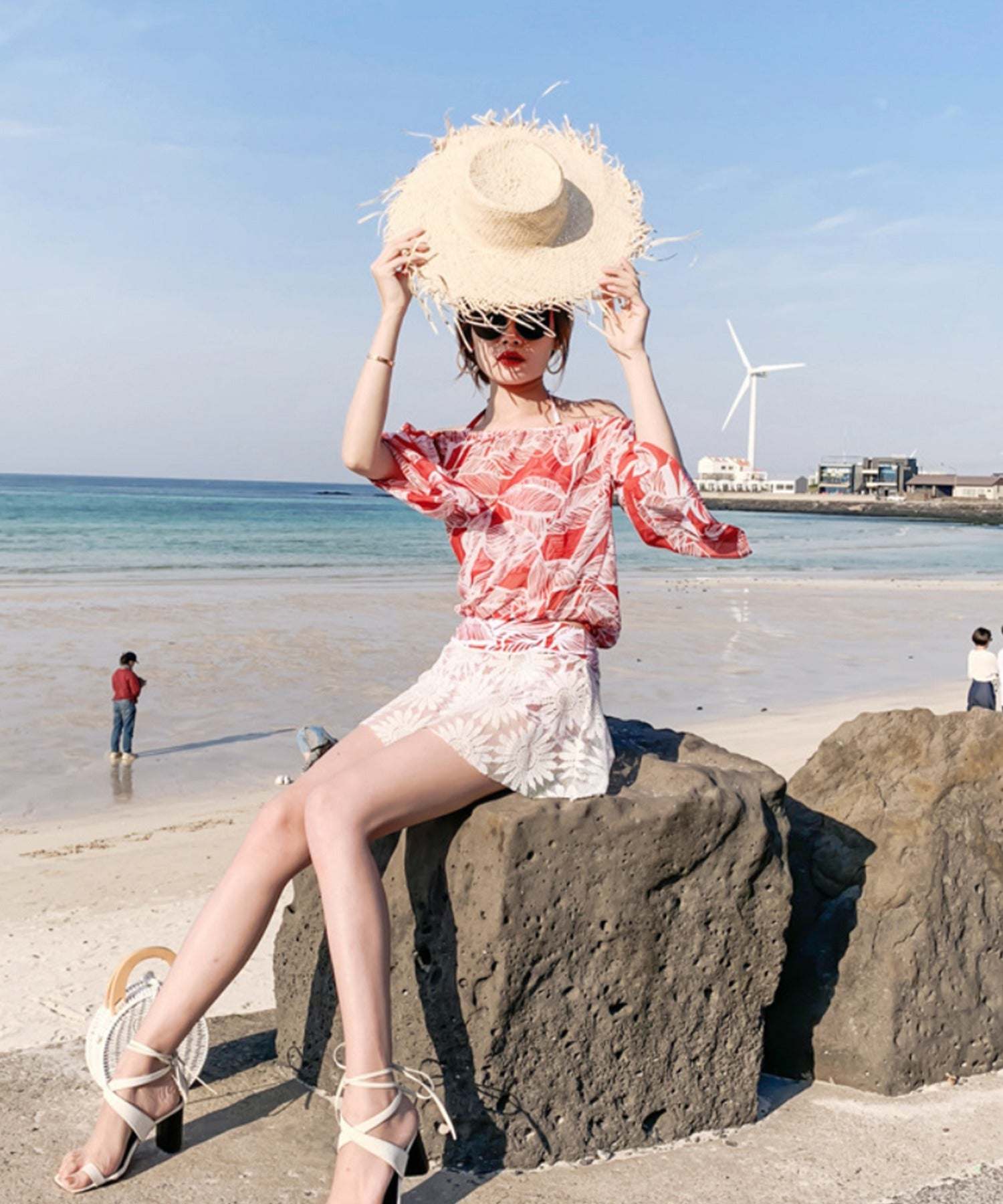 aimoha Cute 3-Piece Swimsuit Set Korean Fashion Swimwear Summer Clothes Autumn Clothes 【Non-Returnable Item】