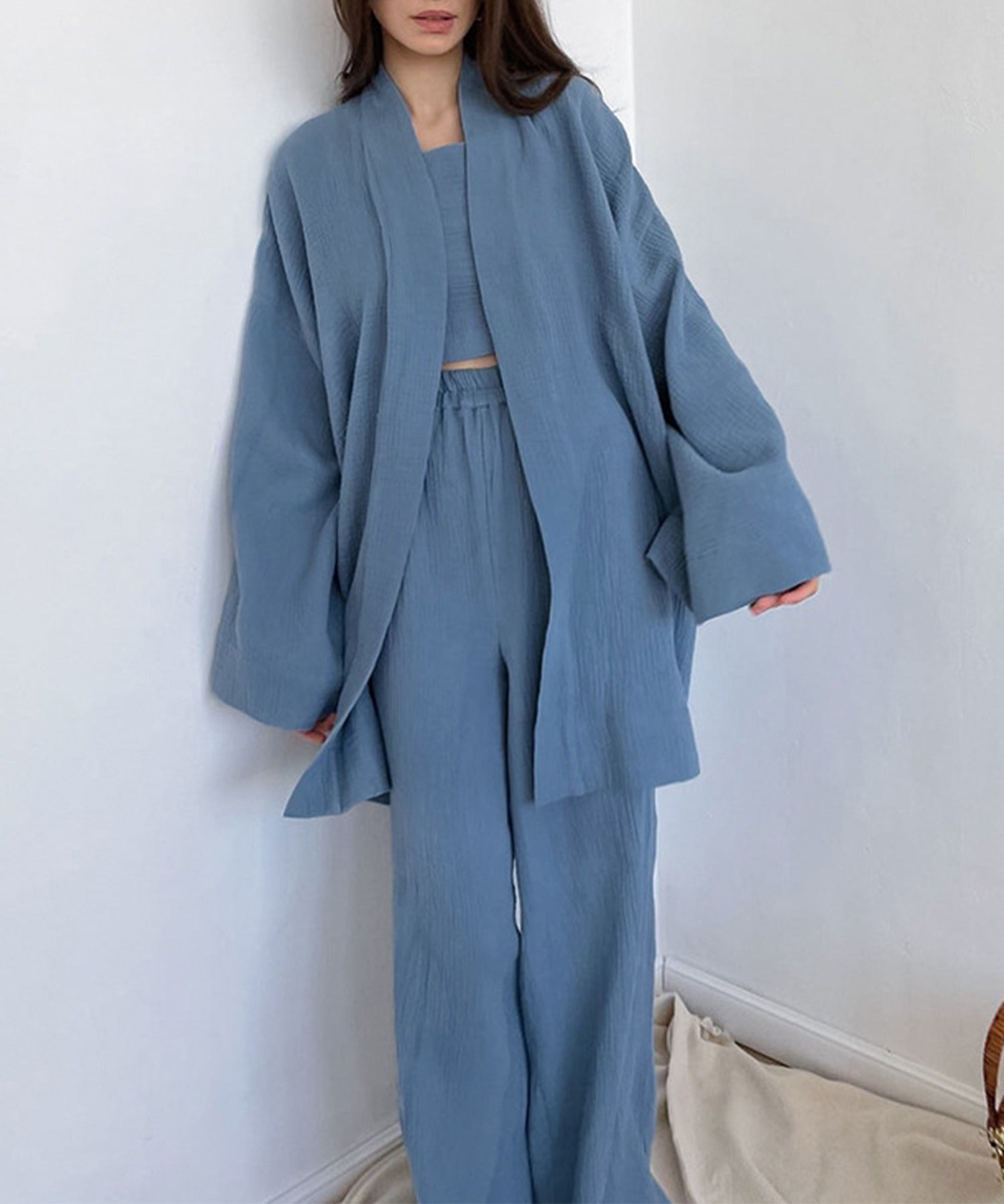 アイモハ aimoha 雙層紗布浴袍2件套