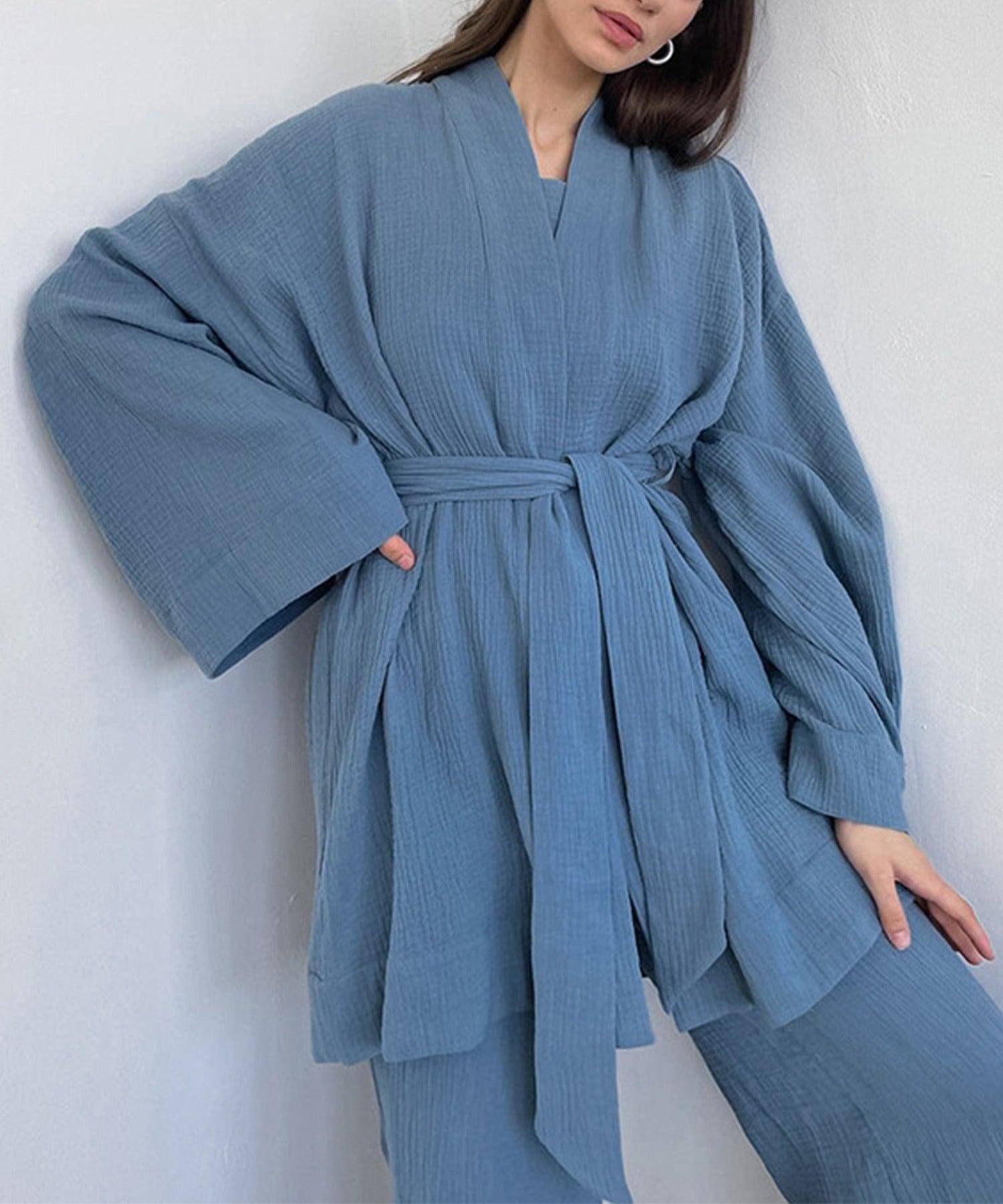 アイモハ aimoha 雙層紗布浴袍2件套