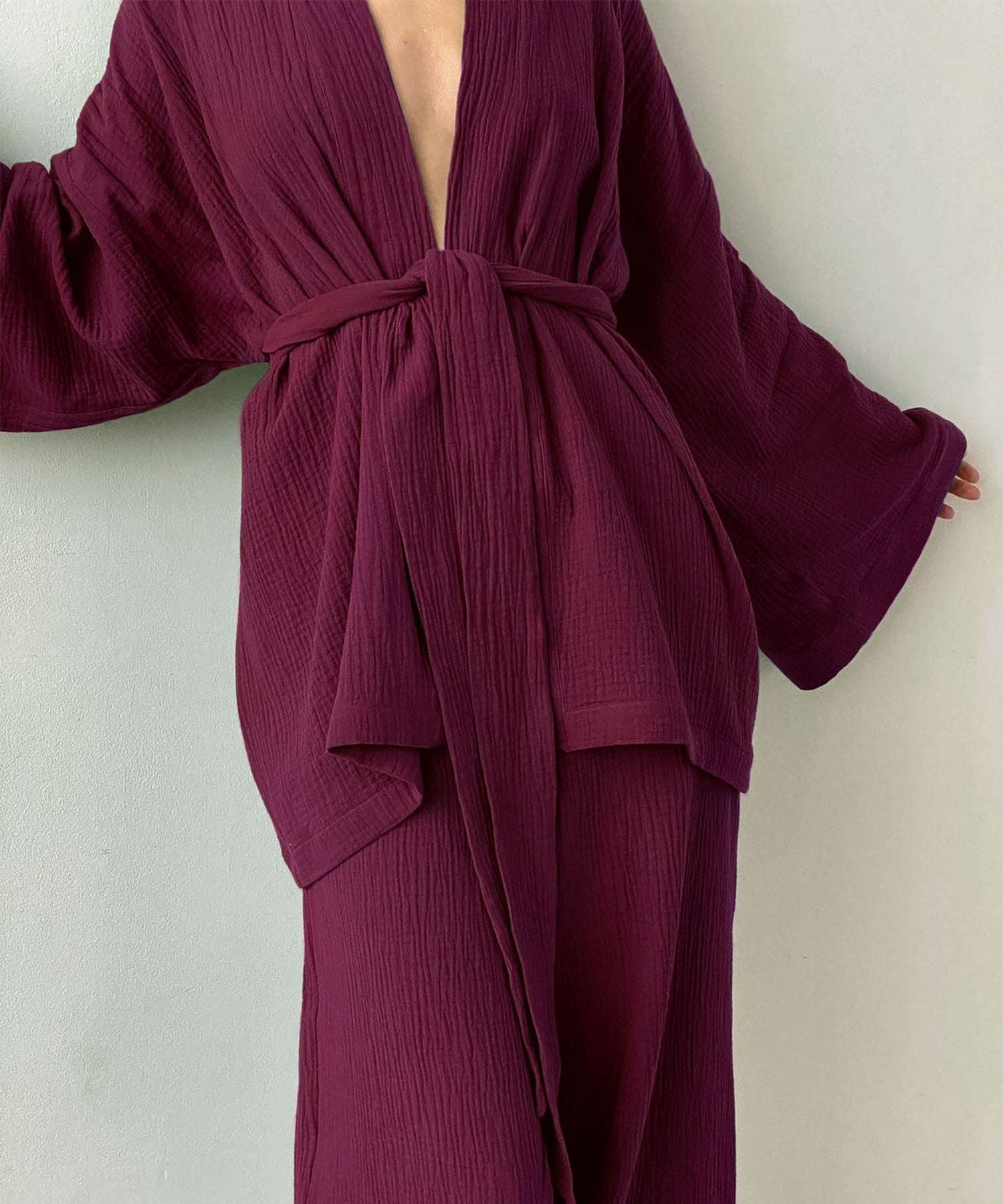 アイモハ aimoha 雙層紗布浴袍2件套