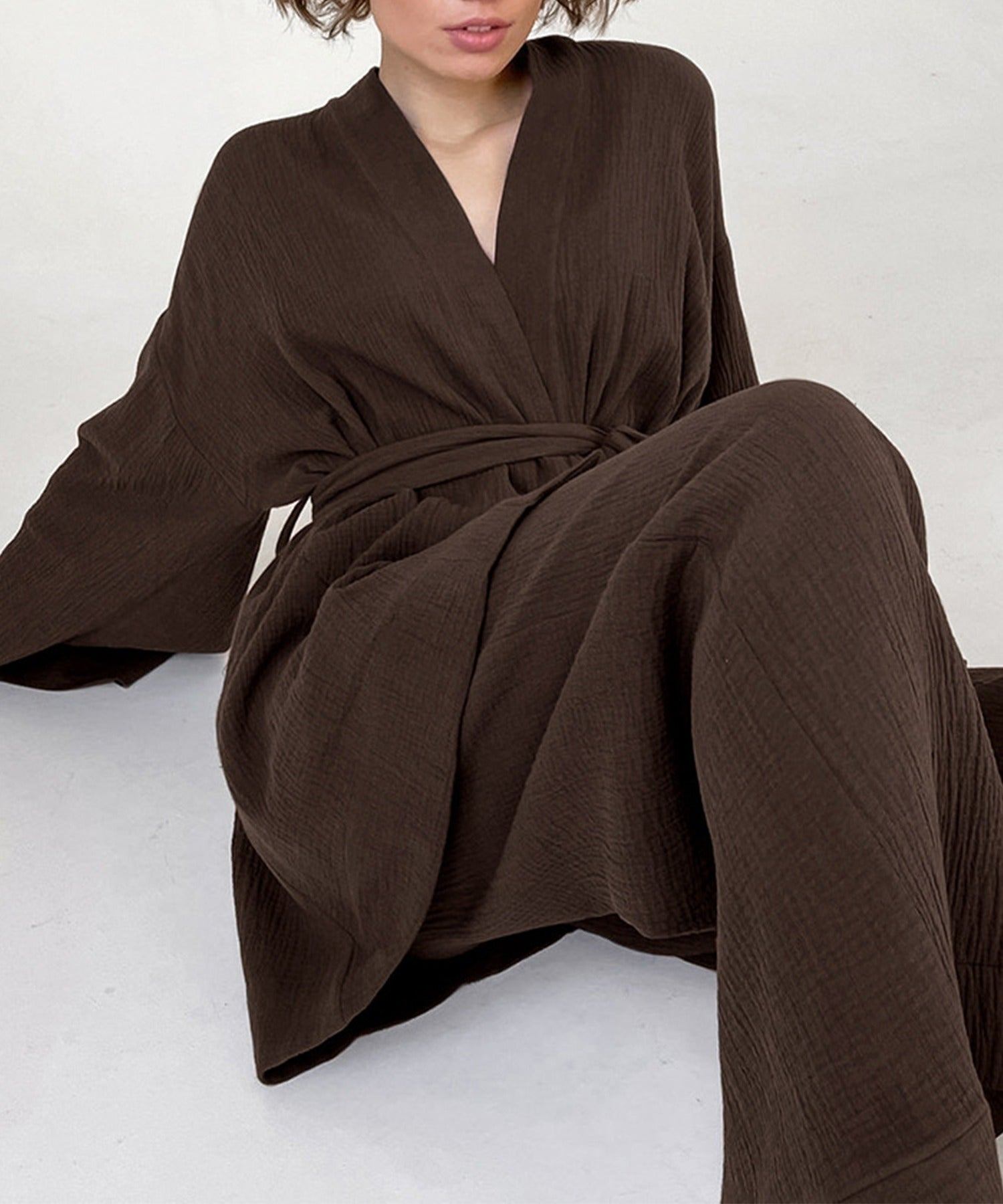 アイモハ aimoha 雙層紗布浴袍2件套