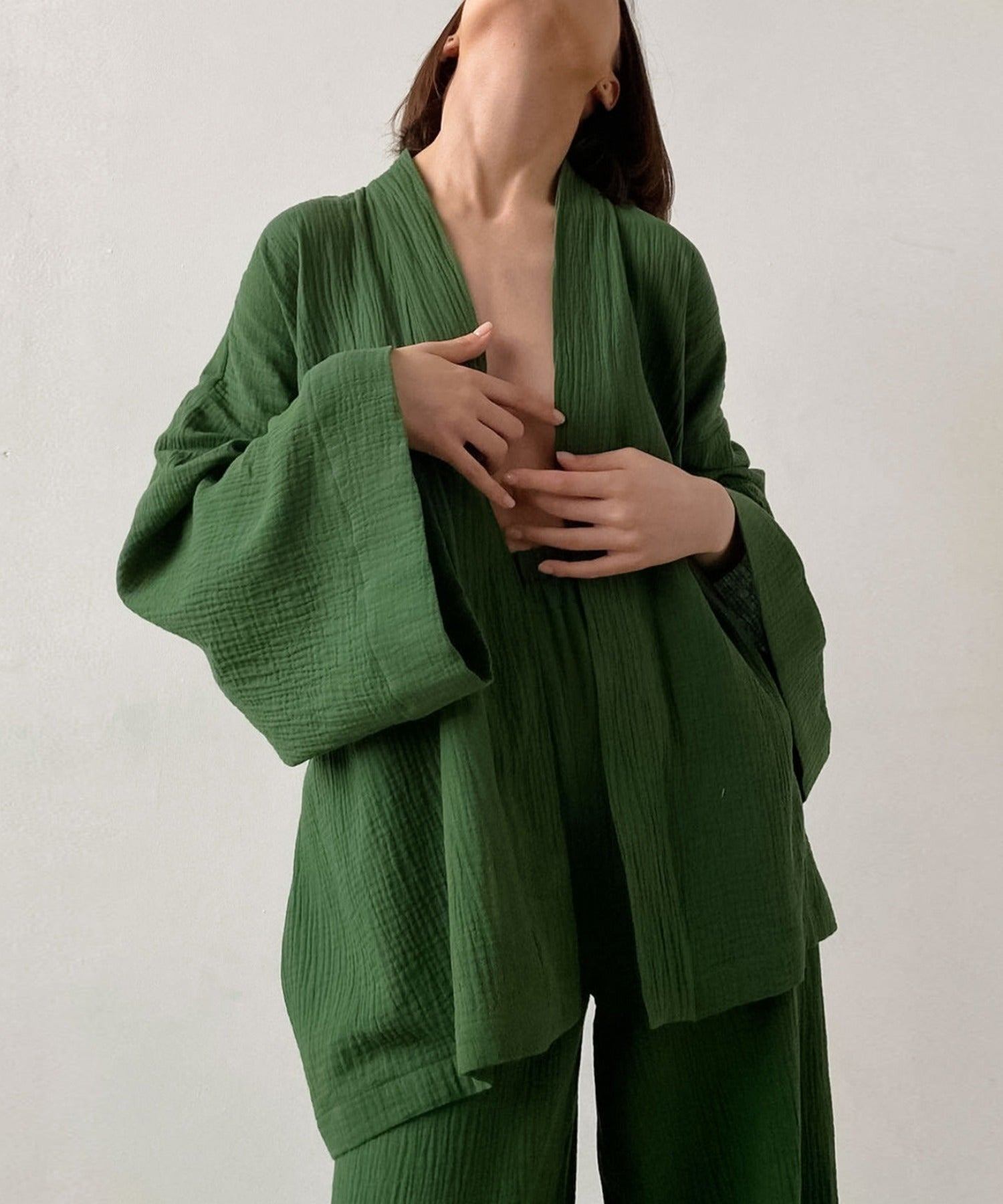 アイモハ aimoha 雙層紗布浴袍2件套