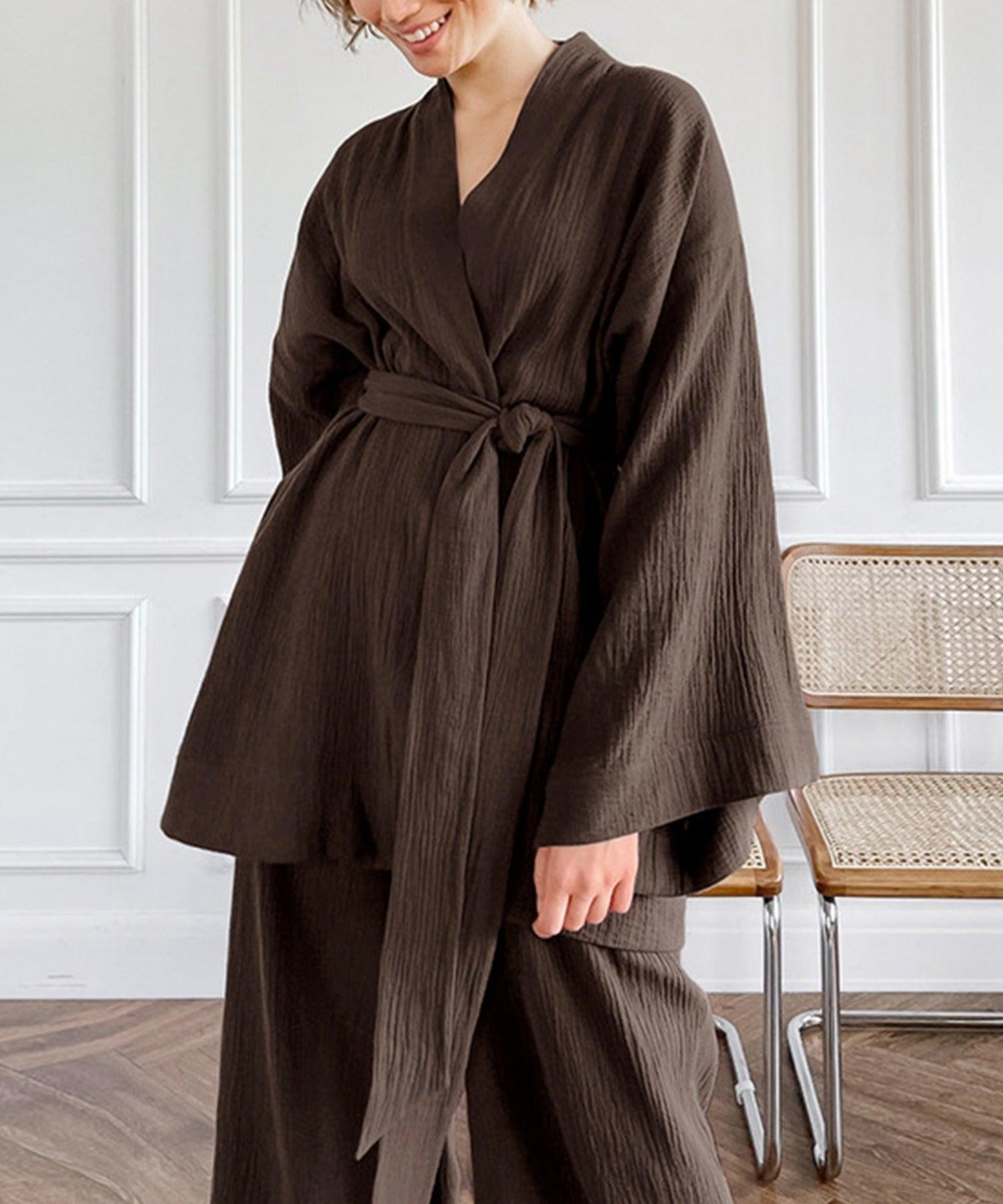 アイモハ aimoha 雙層紗布浴袍2件套