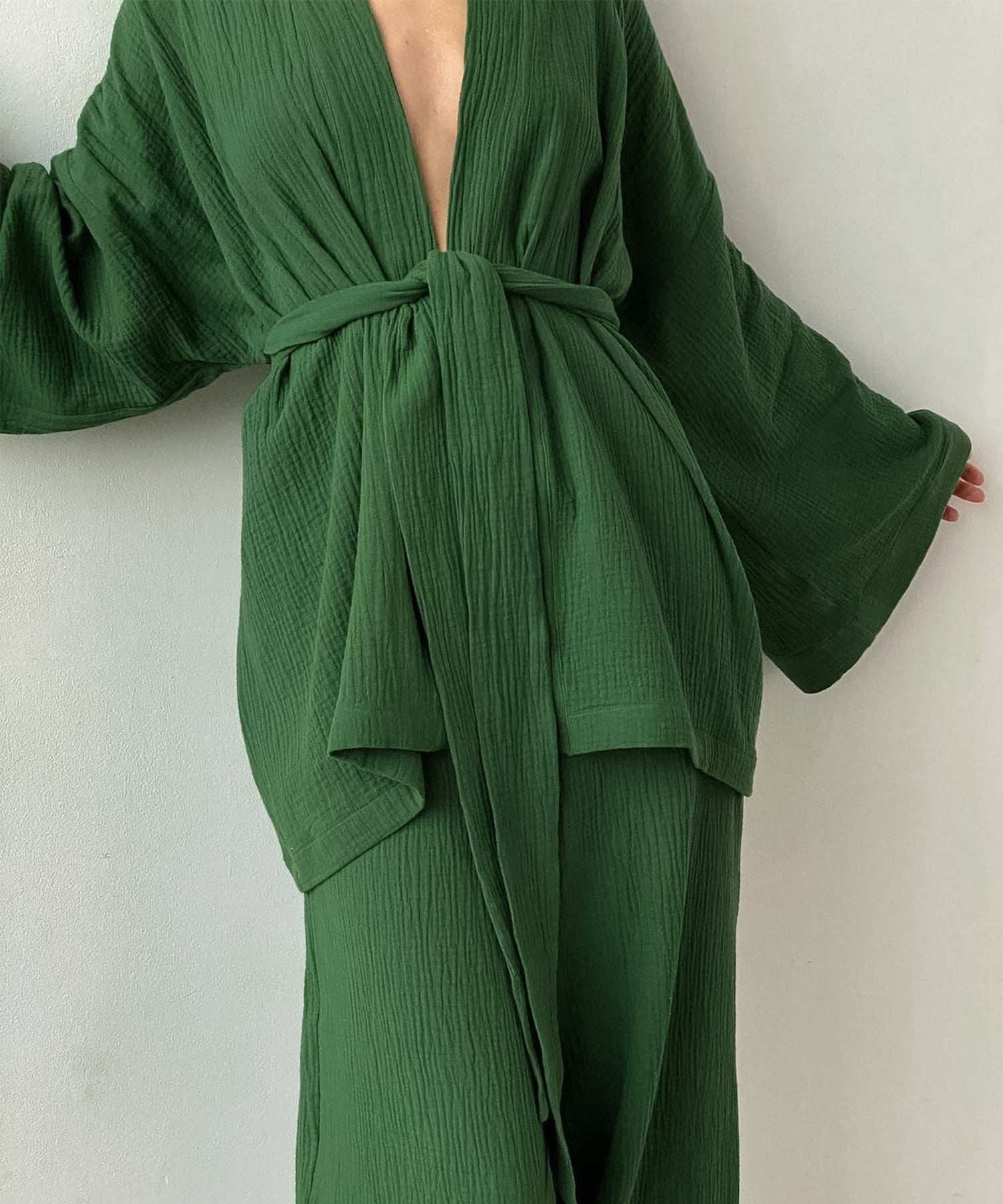 アイモハ aimoha 雙層紗布浴袍2件套