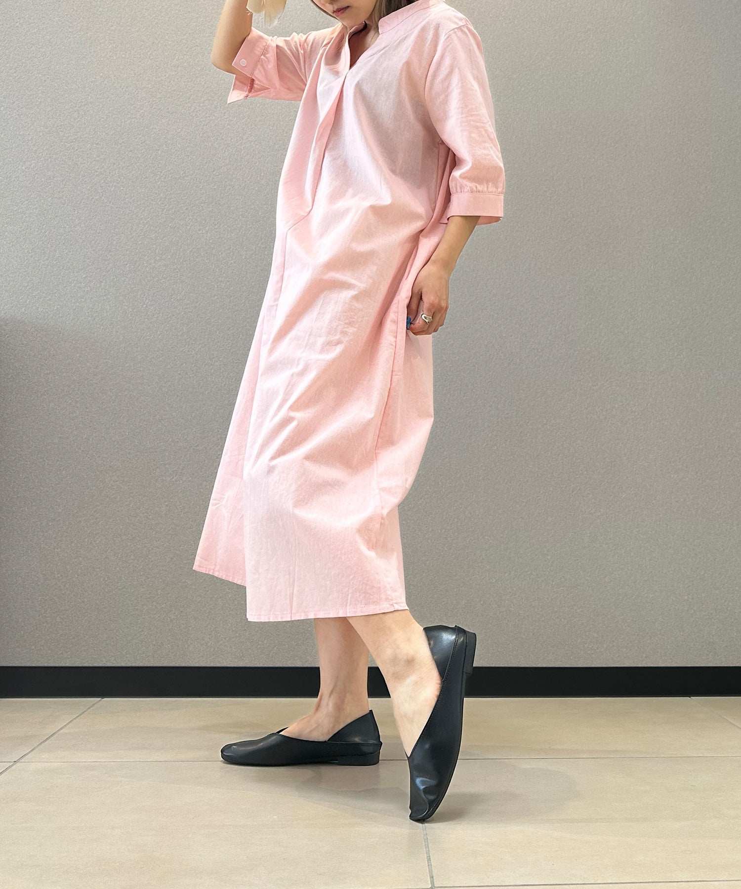 アイモハ aimoha 寬鬆亞麻風連衣裙