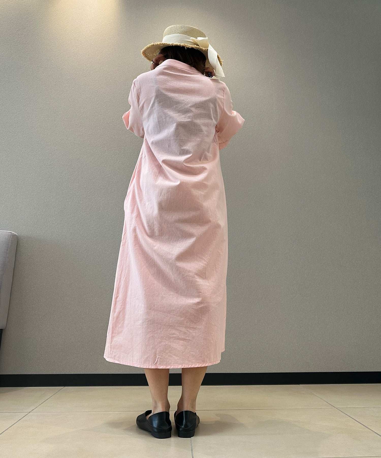 アイモハ aimoha 寬鬆亞麻風連衣裙