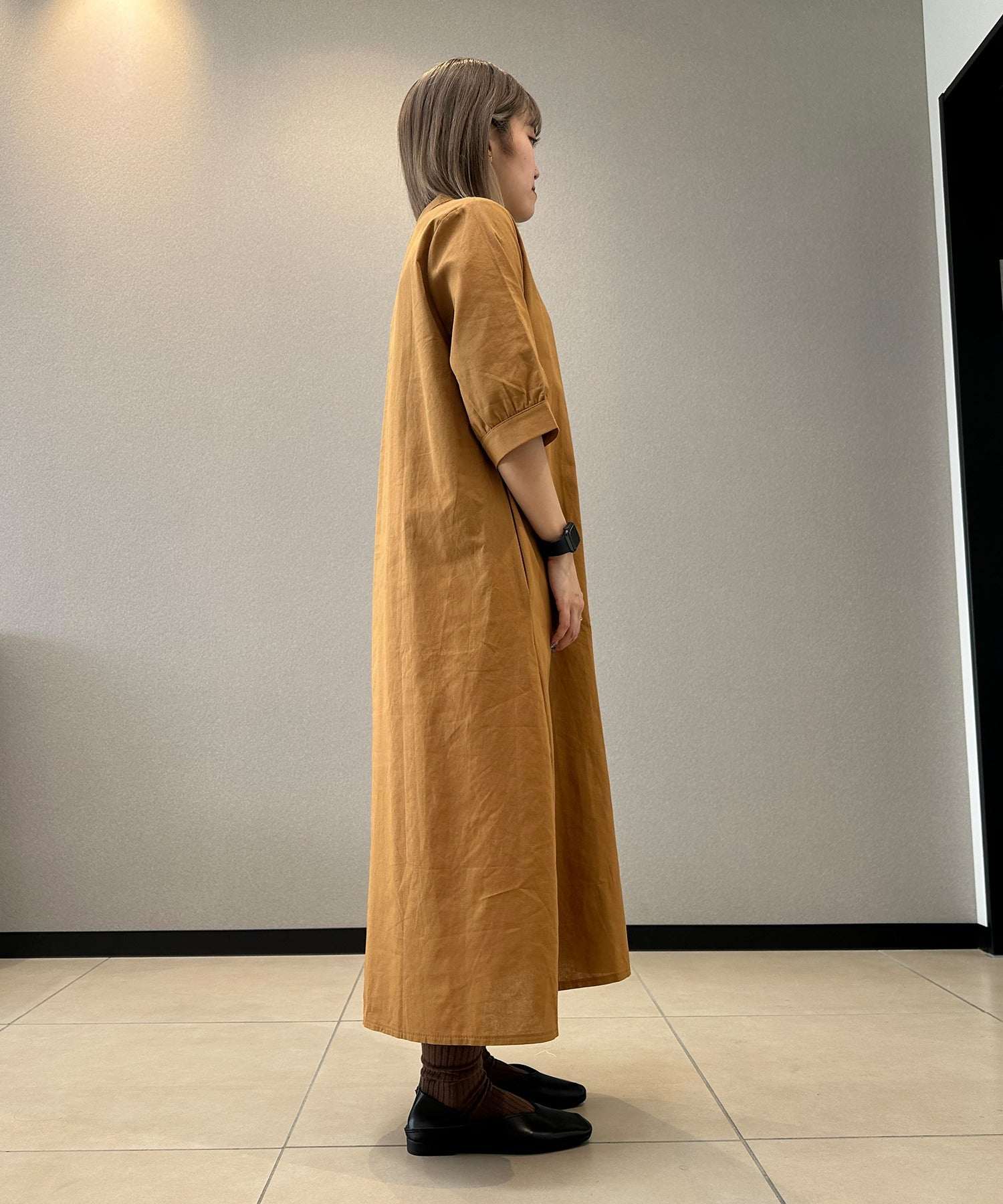 アイモハ aimoha 寬鬆亞麻風連衣裙