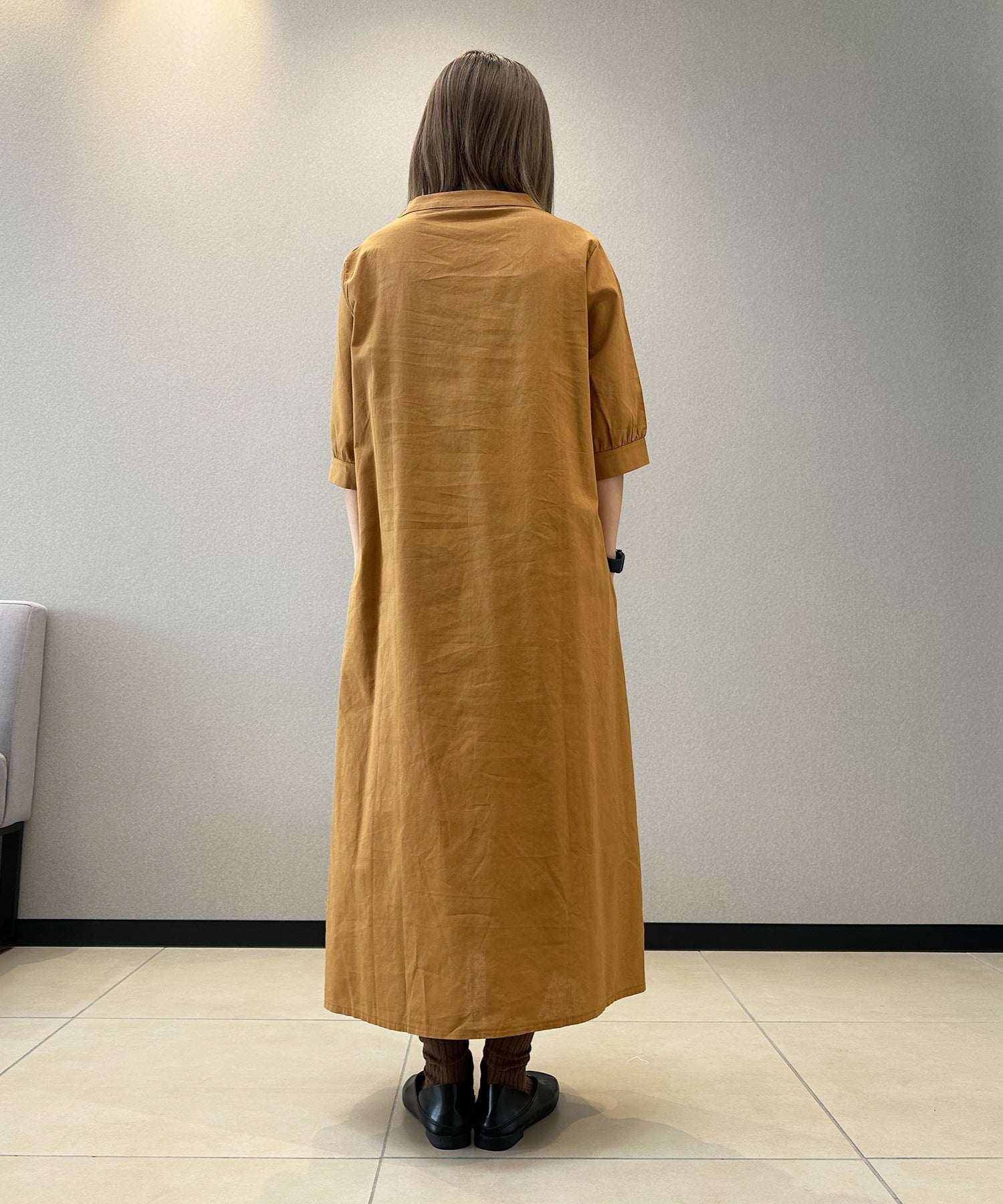 アイモハ aimoha 寬鬆亞麻風連衣裙